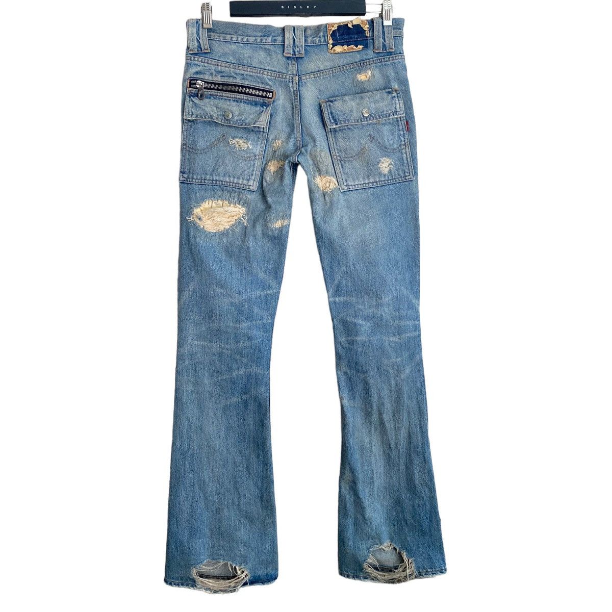 Backbone Vintage Backbone Distressed Denim Bush Flare Pants Size US 31 - 2 Thumbnail