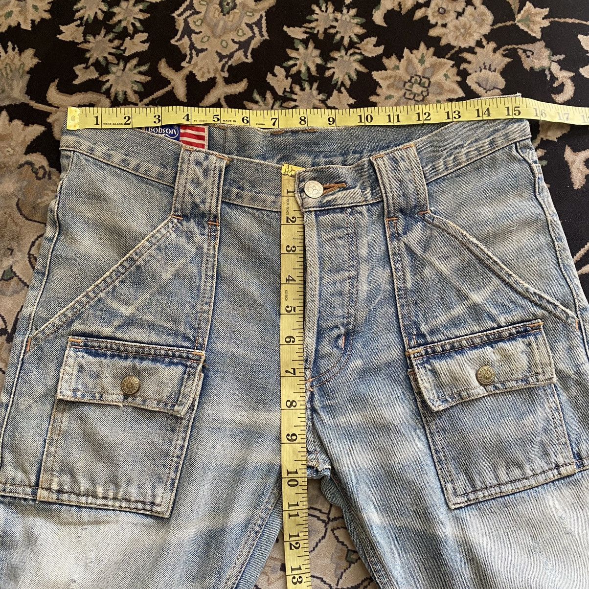 Backbone Vintage Backbone Distressed Denim Bush Flare Pants Size US 31 - 22 Thumbnail