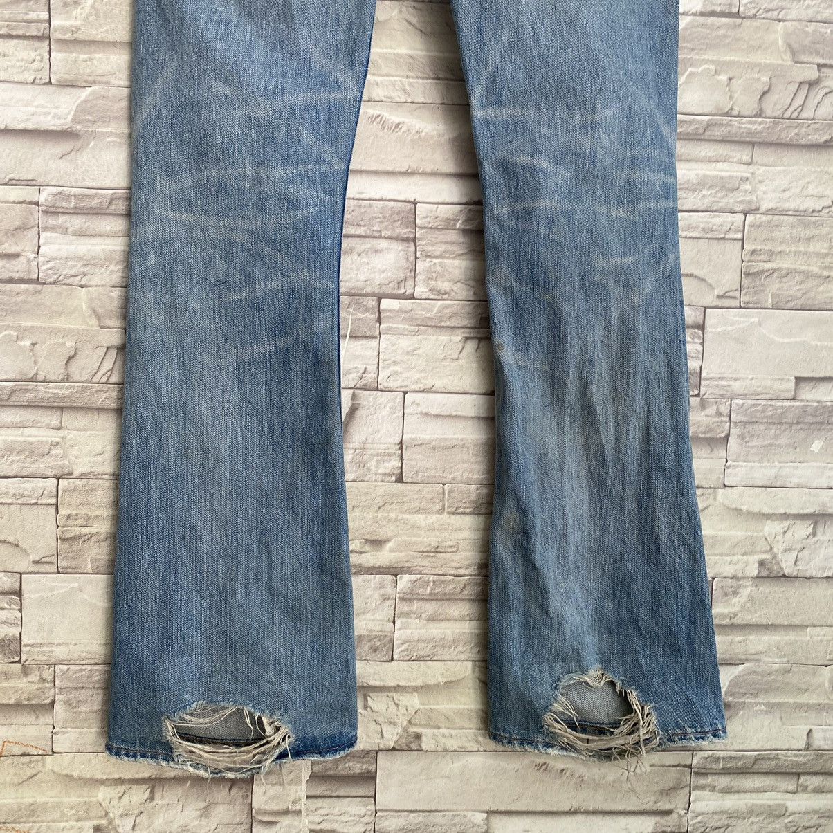 Backbone Vintage Backbone Distressed Denim Bush Flare Pants Size US 31 - 14 Thumbnail