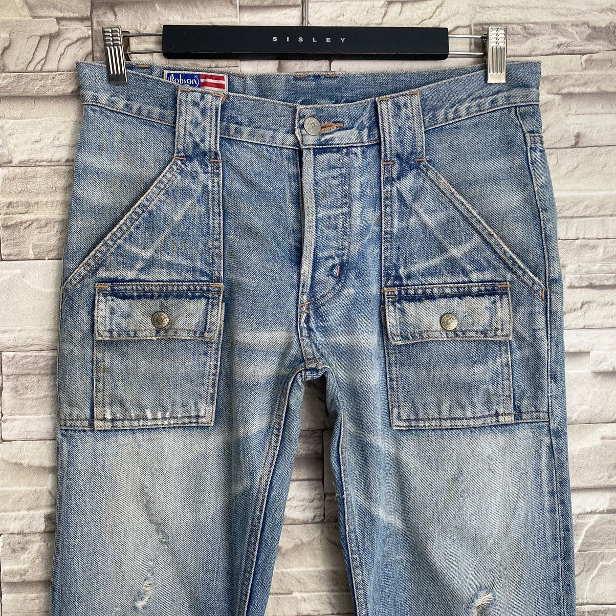 Backbone Vintage Backbone Distressed Denim Bush Flare Pants Size US 31 - 3 Thumbnail