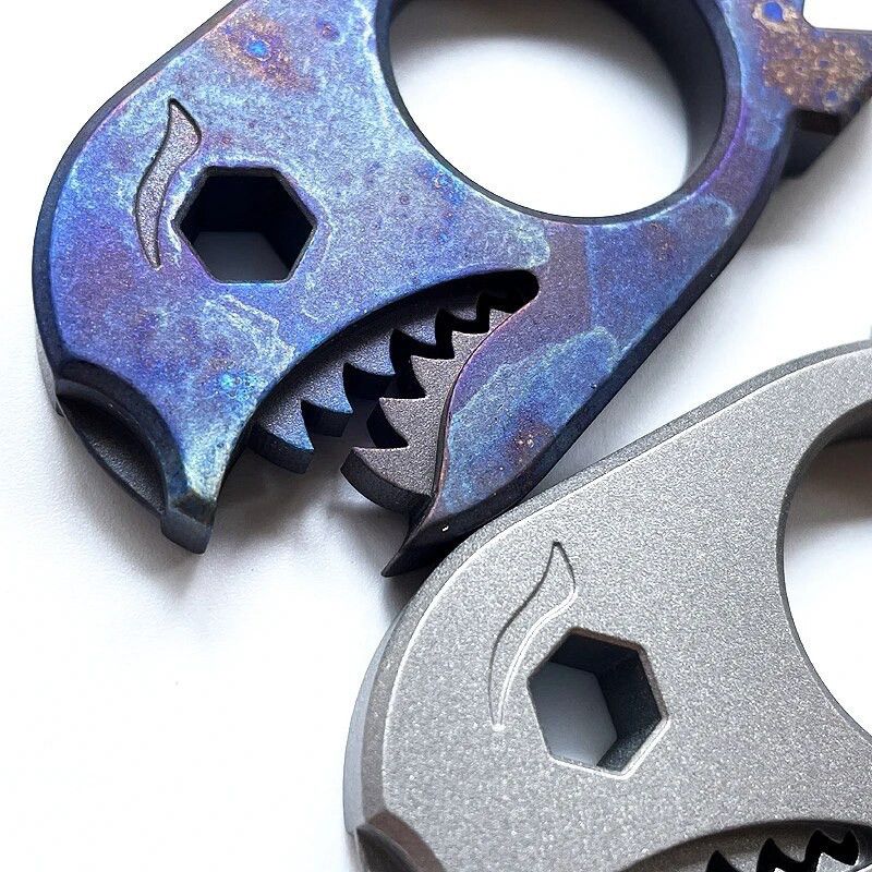Titanium Shark Pendant Charms Necklace Keyring Accessories