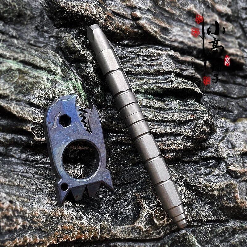 Titanium Shark Pendant Charms Necklace Keyring Accessories