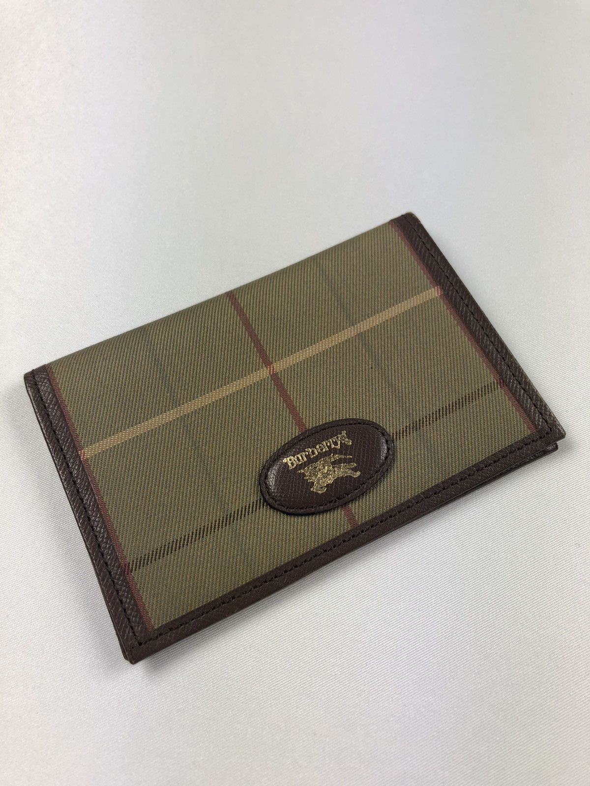 Burberry check leather card holder