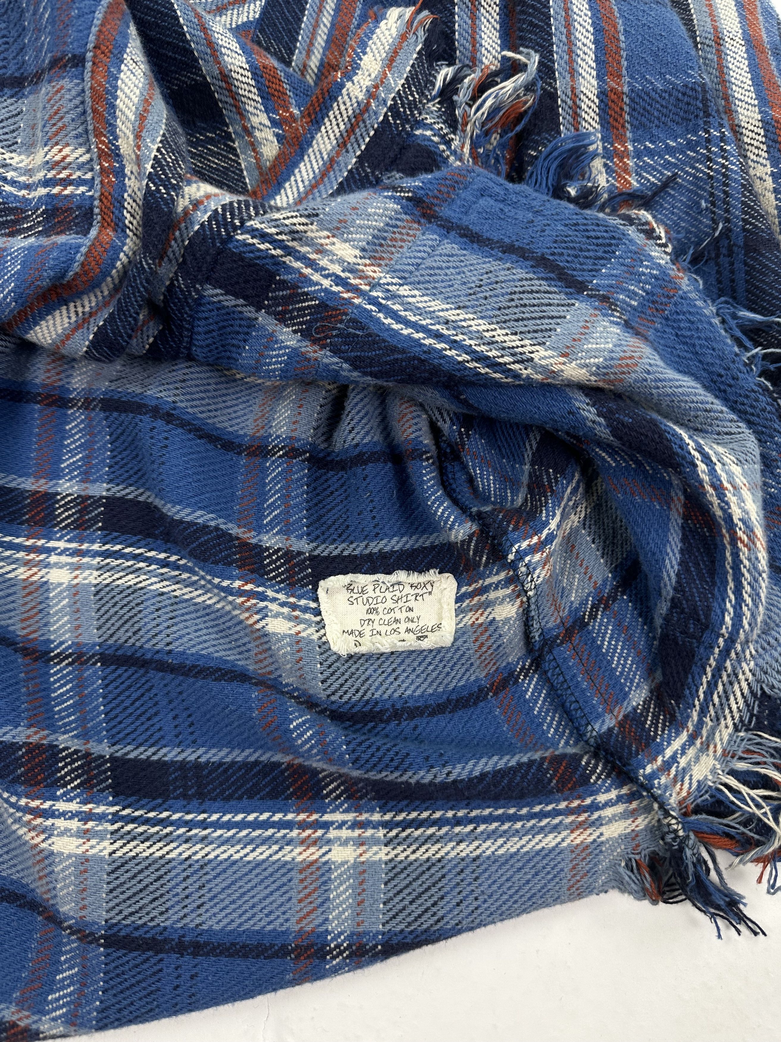 Greg Lauren Greg Lauren Plaid Flannel Blue Size US XXL / EU 58 / 5 - 4 Thumbnail