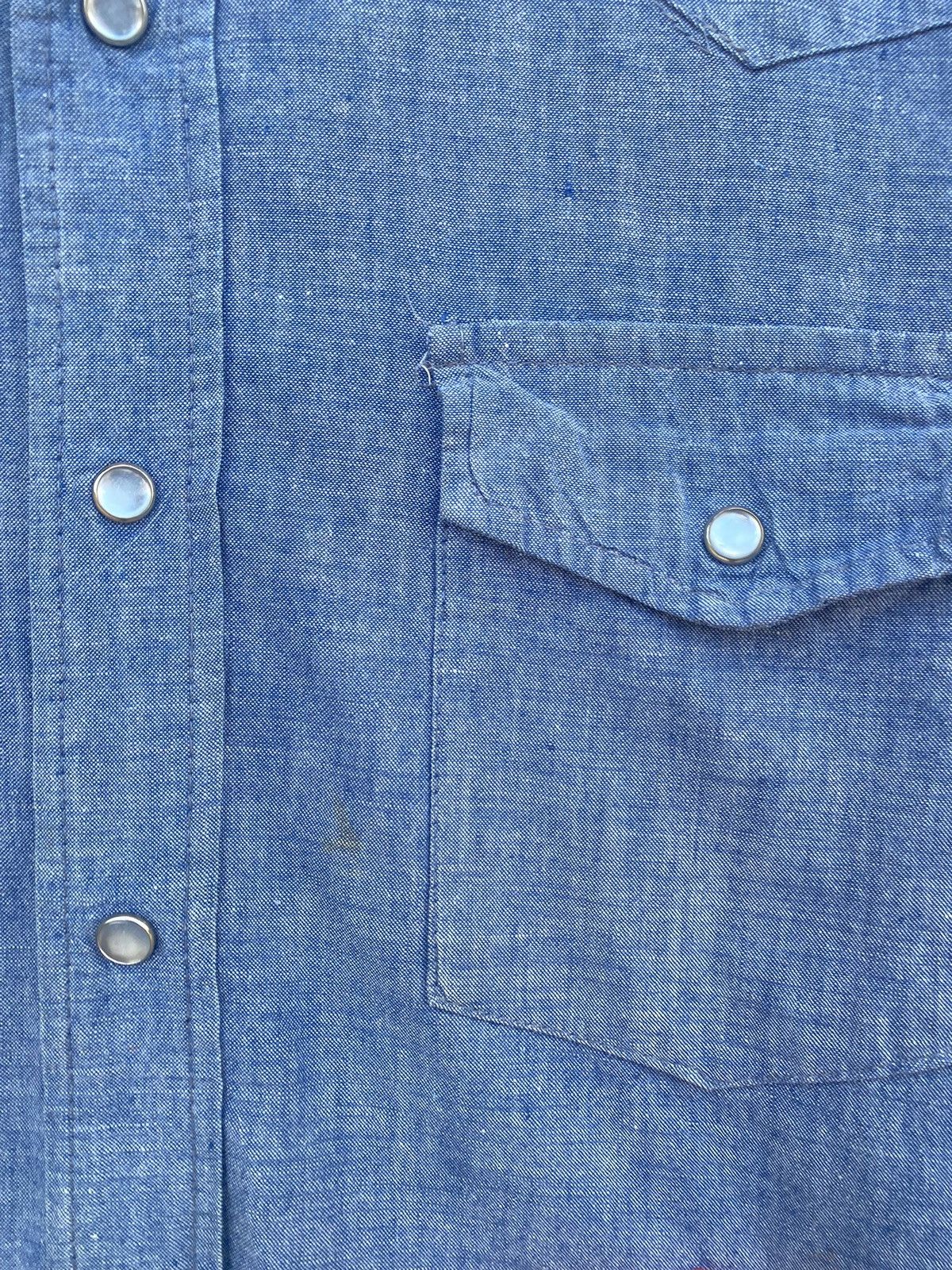 Japanese Brand Vintage 70s/80s Chambray Patchwork Shirt Size US L / EU 52-54 / 3 - 3 Thumbnail