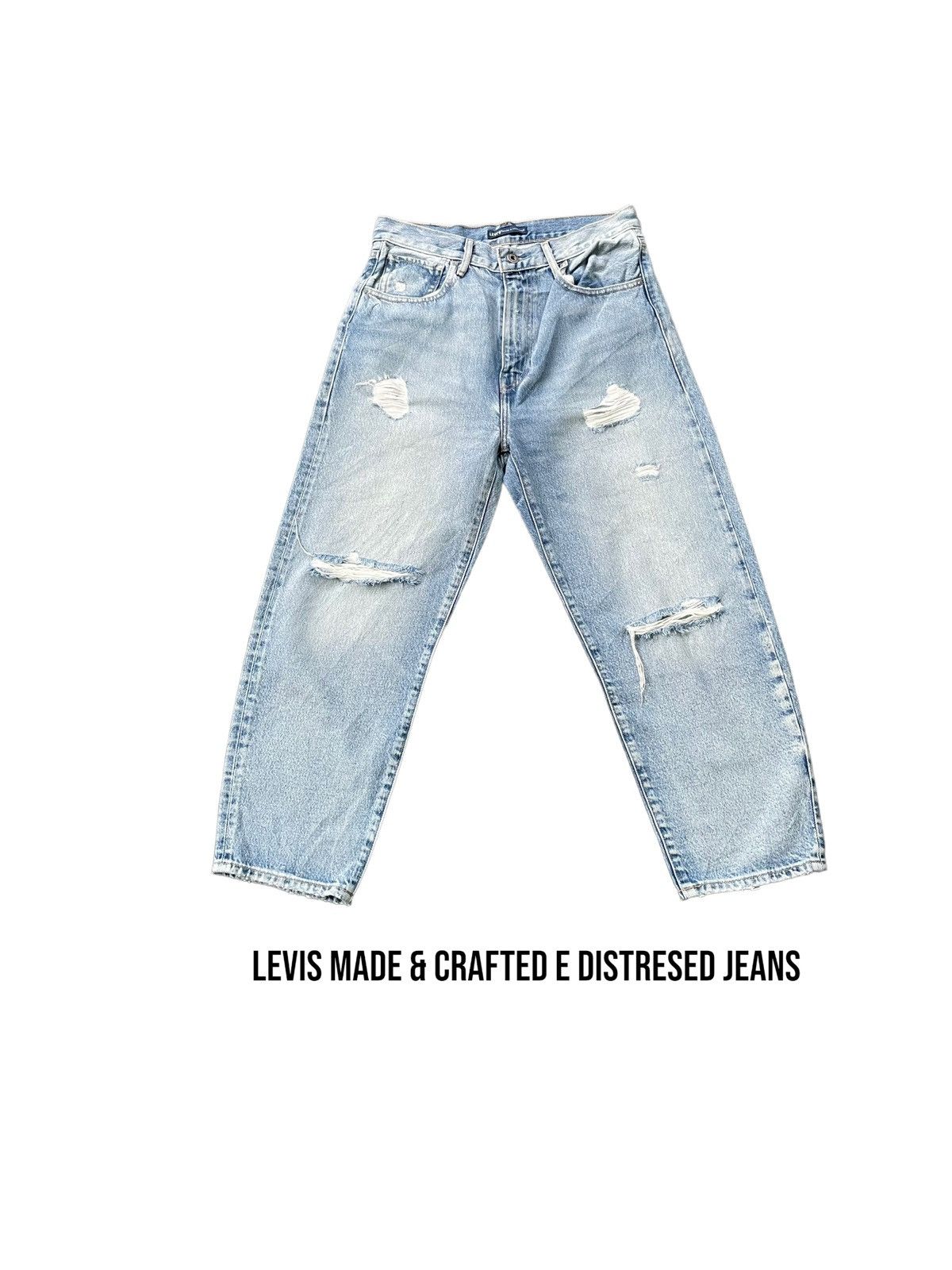 Image of Distressed Denim x Levis Made Crafted Levis Made & Crafted Big E Distresed Jeans in Blue (Size 30)