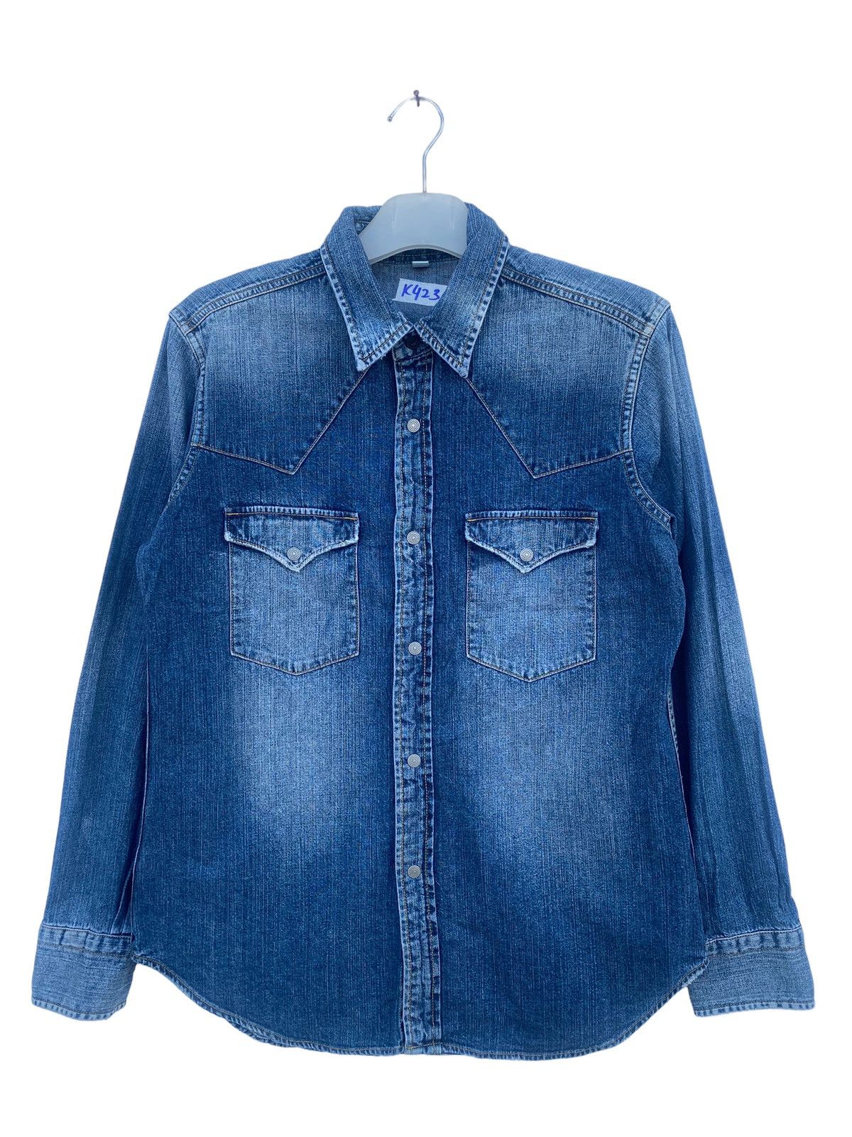 Uniqlo Vintage Uniqlo Western Chambray Shirt Size US M / EU 48-50 / 2 - 1 Thumbnail