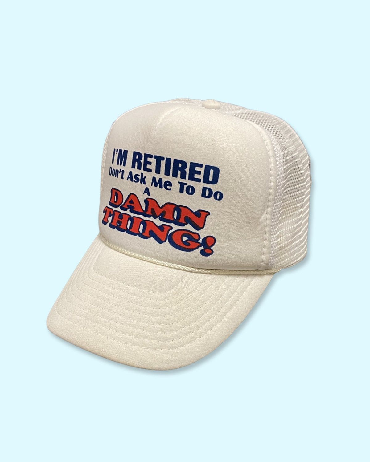 Vintage Vintage 90s White Trucker Cap Size ONE SIZE - 1 Thumbnail