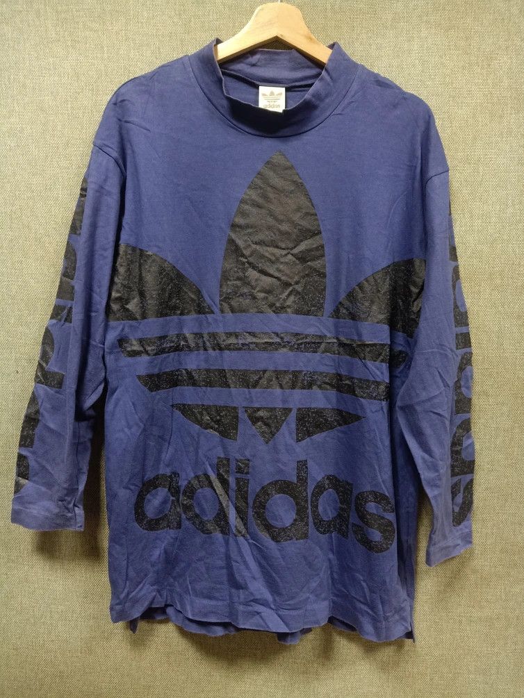 Adidas × Vintage Vintage 90s t shirt long sleeve adidas big logo Size US L / EU 52-54 / 3 - 1 Thumbnail