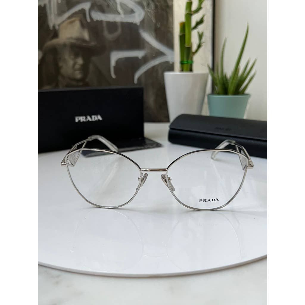 小物 archive PRADA l sunglasses silver Prada Eyewear Silver Logo Sunglasses Prada