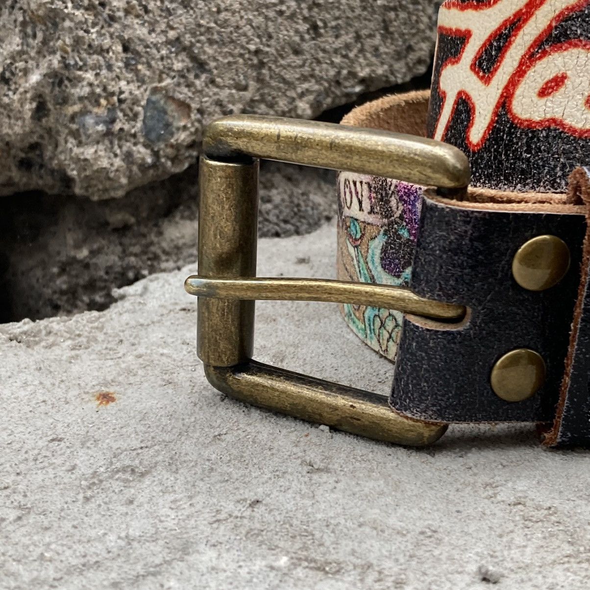 Ed Hardy 💀Ed Hardy by Christian Audigier scull love leather belt Size ONE SIZE - 4 Thumbnail