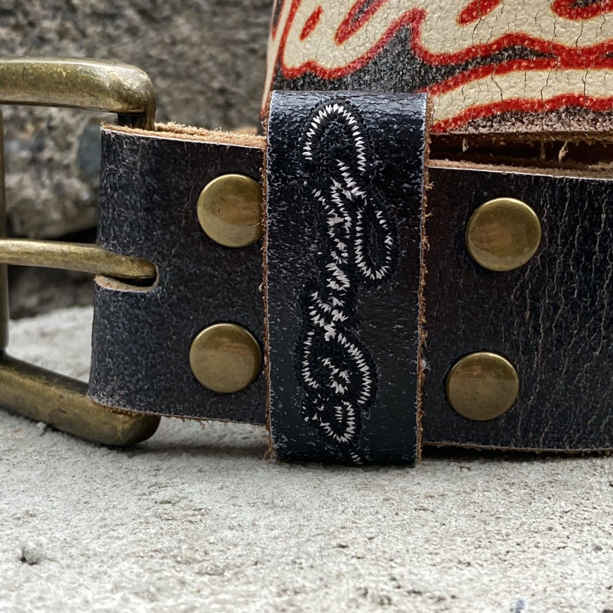 Ed Hardy 💀Ed Hardy by Christian Audigier scull love leather belt Size ONE SIZE - 3 Thumbnail