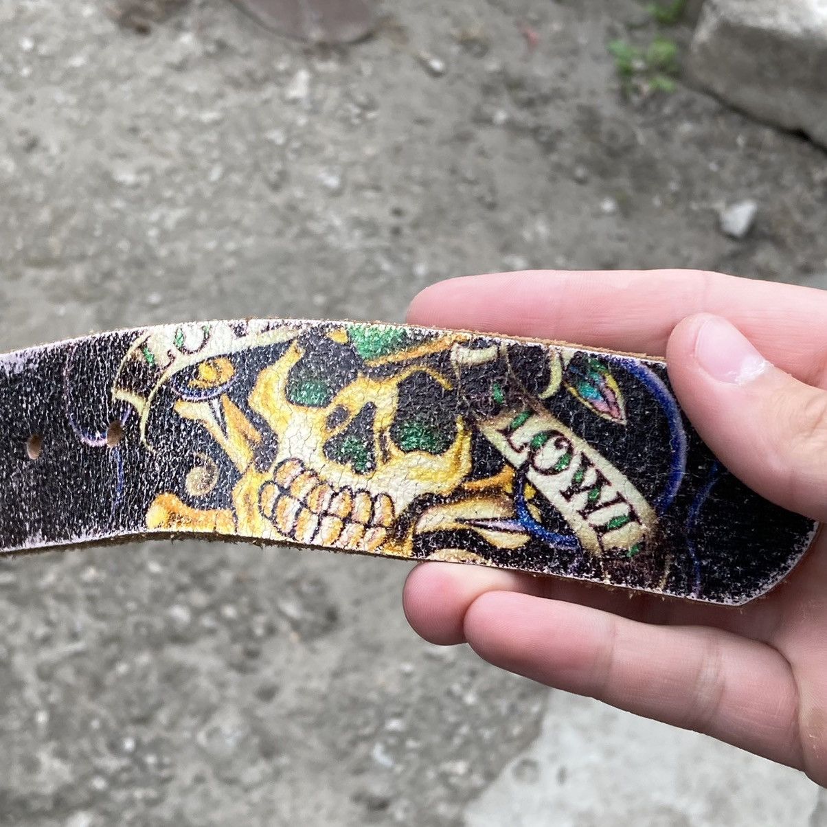 Ed Hardy 💀Ed Hardy by Christian Audigier scull love leather belt Size ONE SIZE - 9 Thumbnail