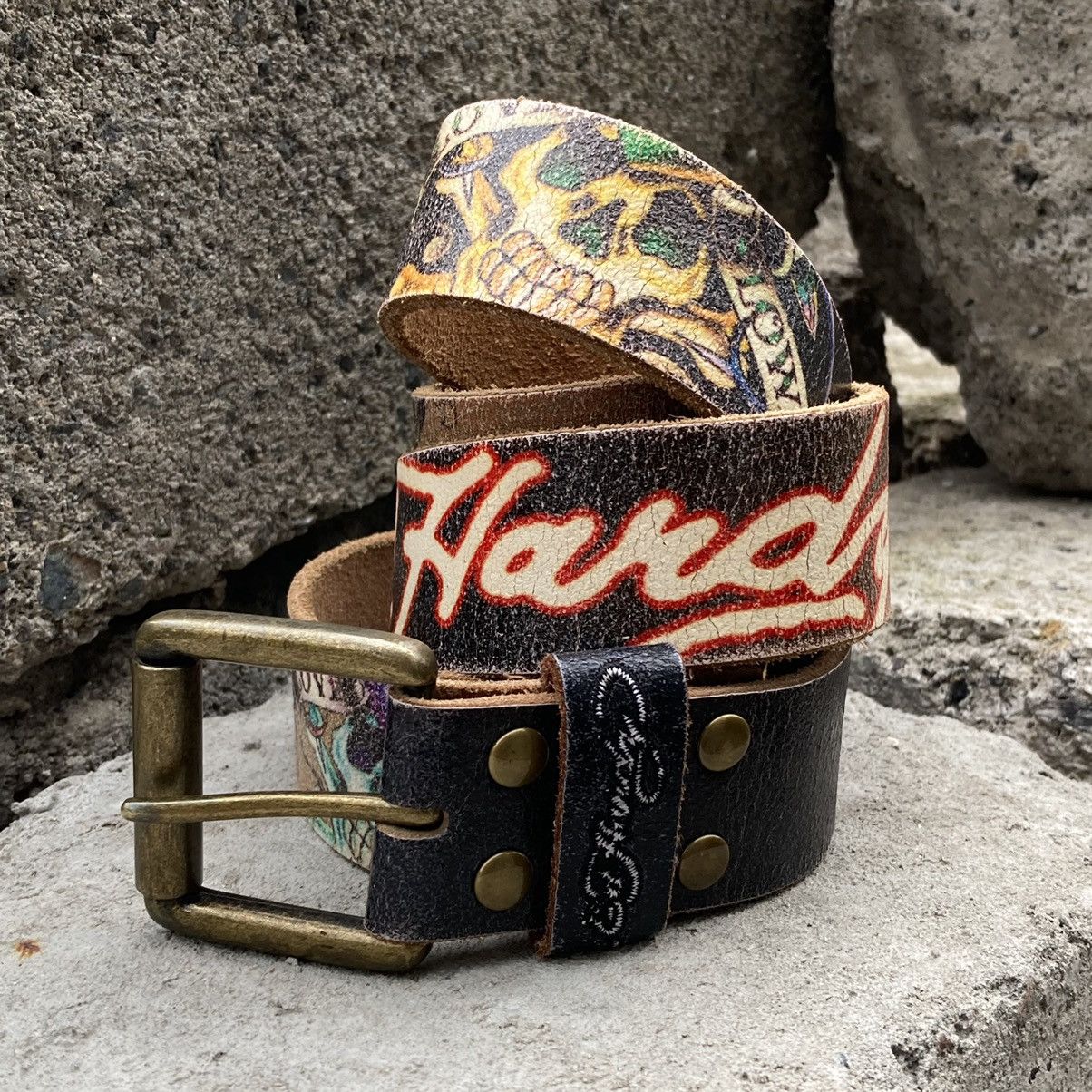 Ed Hardy 💀Ed Hardy by Christian Audigier scull love leather belt Size ONE SIZE - 1 Thumbnail