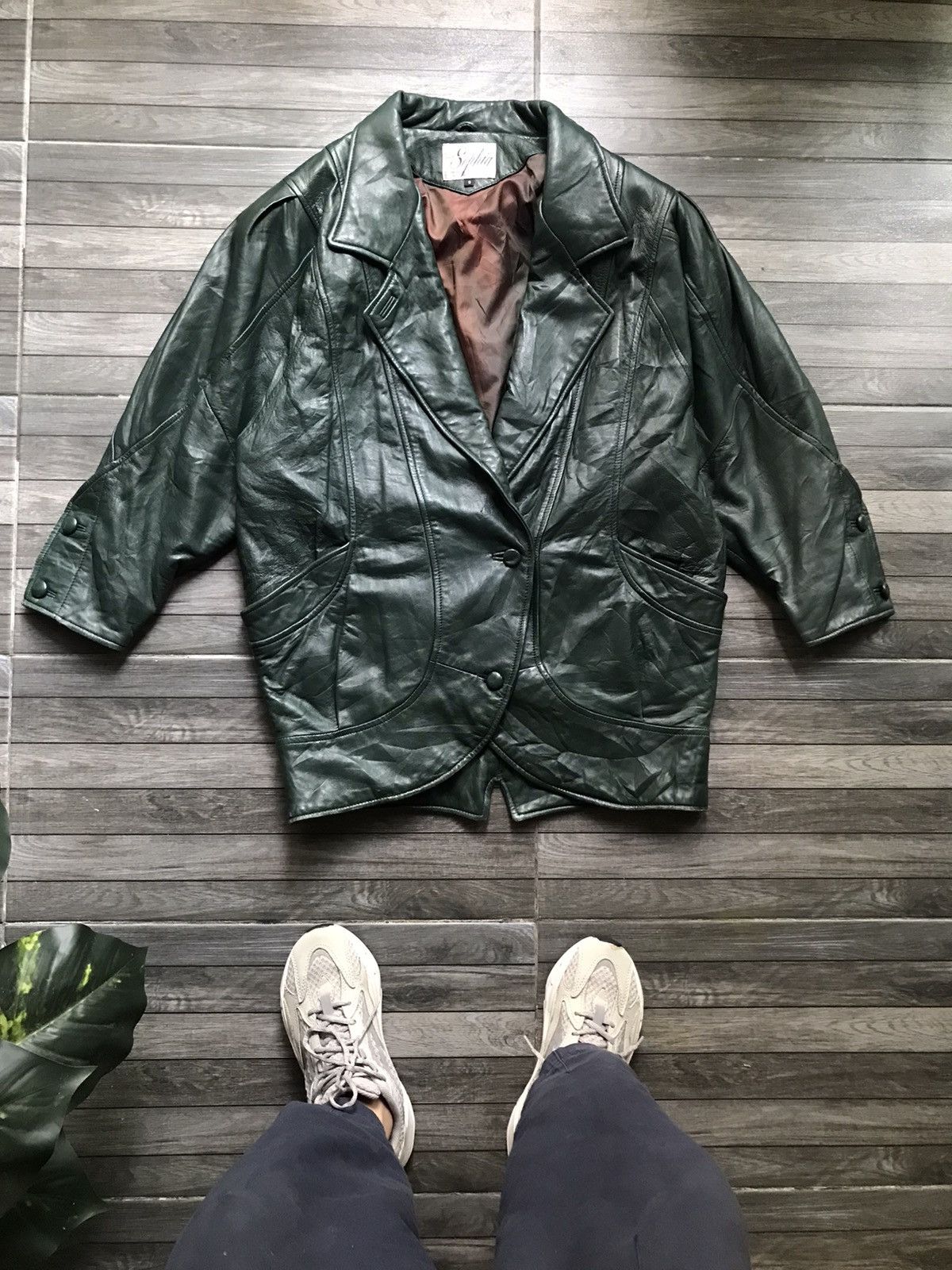 Y2K VINTAGE OVERSIZED BLAZER LEATHER