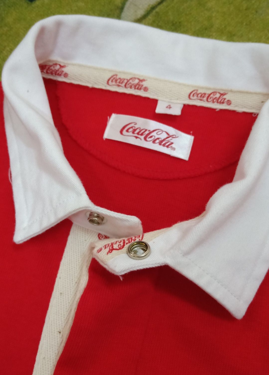 Coca Cola × Vintage × basketcase gallery Vintage 90s Coca-cola Rugby Polo T-shirt Size US L / EU 52-54 / 3 - 7 Thumbnail