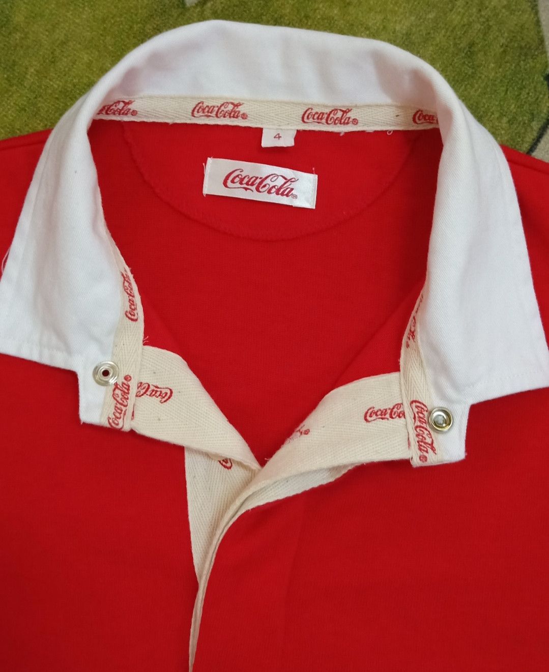 Coca Cola × Vintage × basketcase gallery Vintage 90s Coca-cola Rugby Polo T-shirt Size US L / EU 52-54 / 3 - 6 Thumbnail