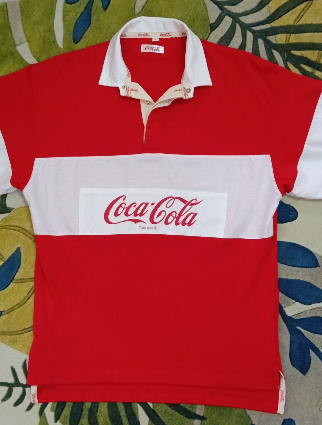 Coca Cola × Vintage × basketcase gallery Vintage 90s Coca-cola Rugby Polo T-shirt Size US L / EU 52-54 / 3 - 3 Thumbnail