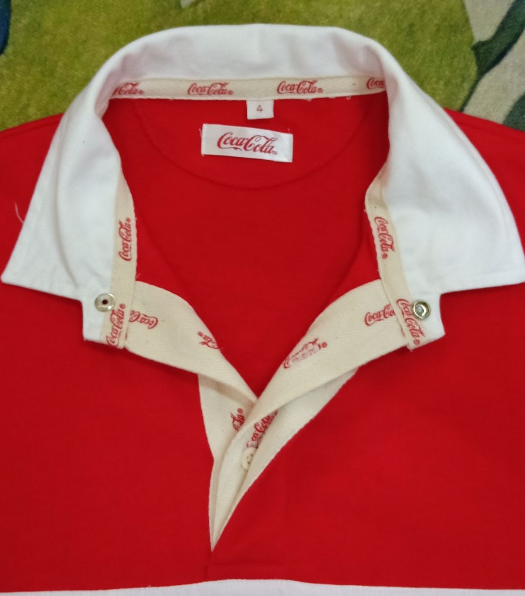 Coca Cola × Vintage × basketcase gallery Vintage 90s Coca-cola Rugby Polo T-shirt Size US L / EU 52-54 / 3 - 5 Thumbnail