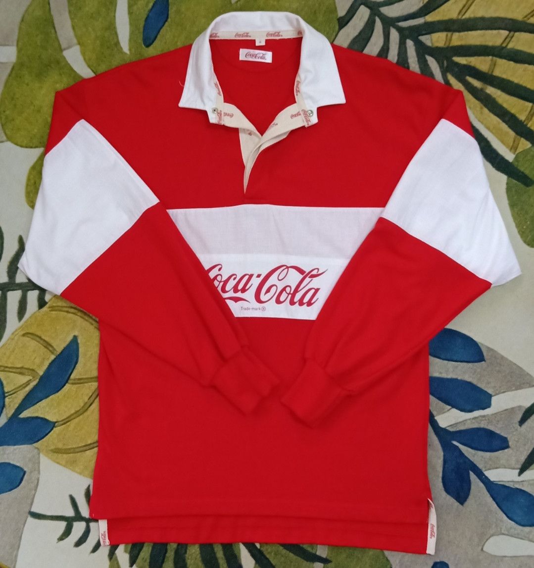 Coca Cola × Vintage × basketcase gallery Vintage 90s Coca-cola Rugby Polo T-shirt Size US L / EU 52-54 / 3 - 11 Thumbnail