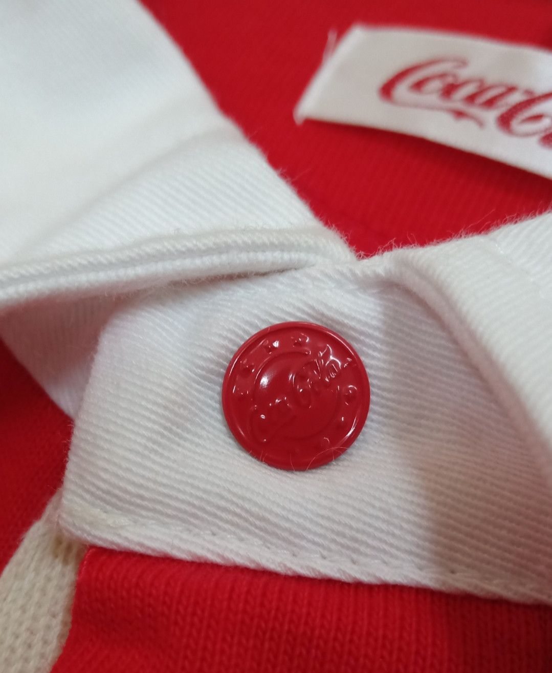 Coca Cola × Vintage × basketcase gallery Vintage 90s Coca-cola Rugby Polo T-shirt Size US L / EU 52-54 / 3 - 8 Thumbnail