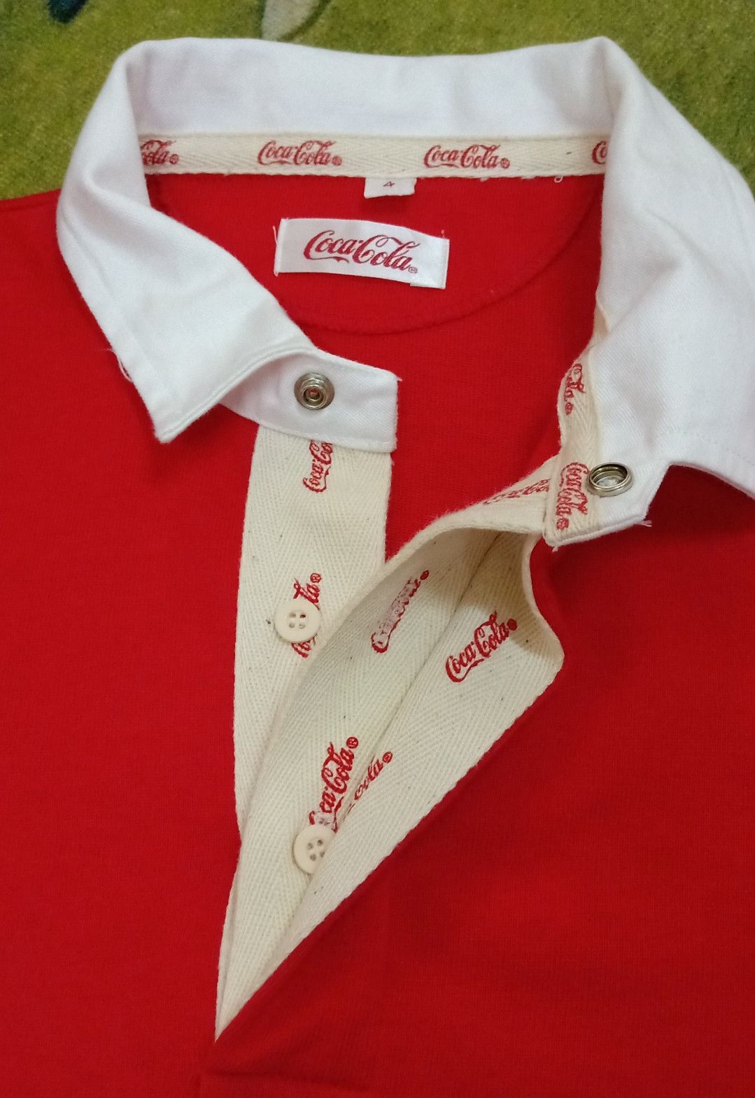 Coca Cola × Vintage × basketcase gallery Vintage 90s Coca-cola Rugby Polo T-shirt Size US L / EU 52-54 / 3 - 9 Thumbnail