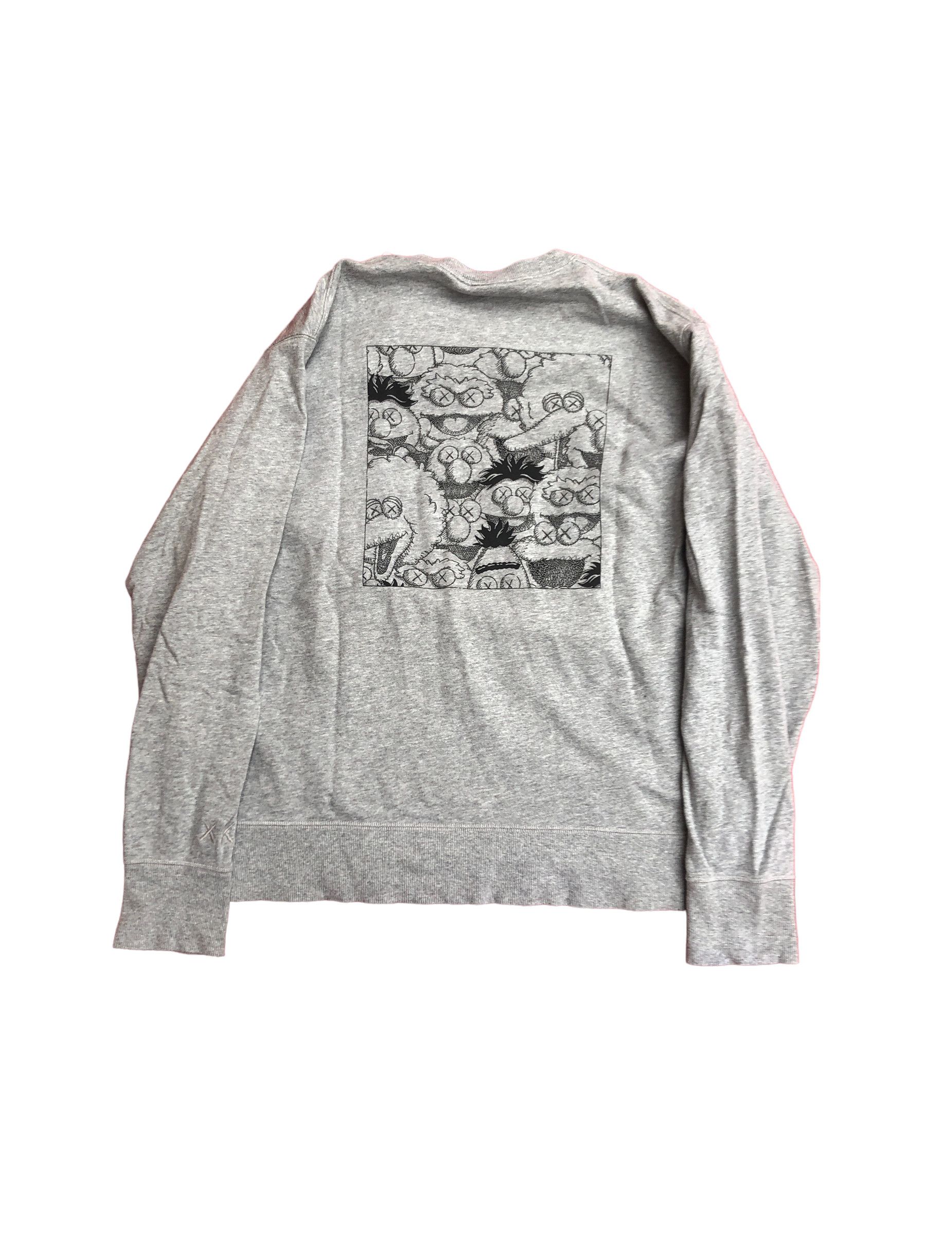Kaws Uniqlo Kaws X Uniqlo Sesame Street Sweater Large Gray Grailed