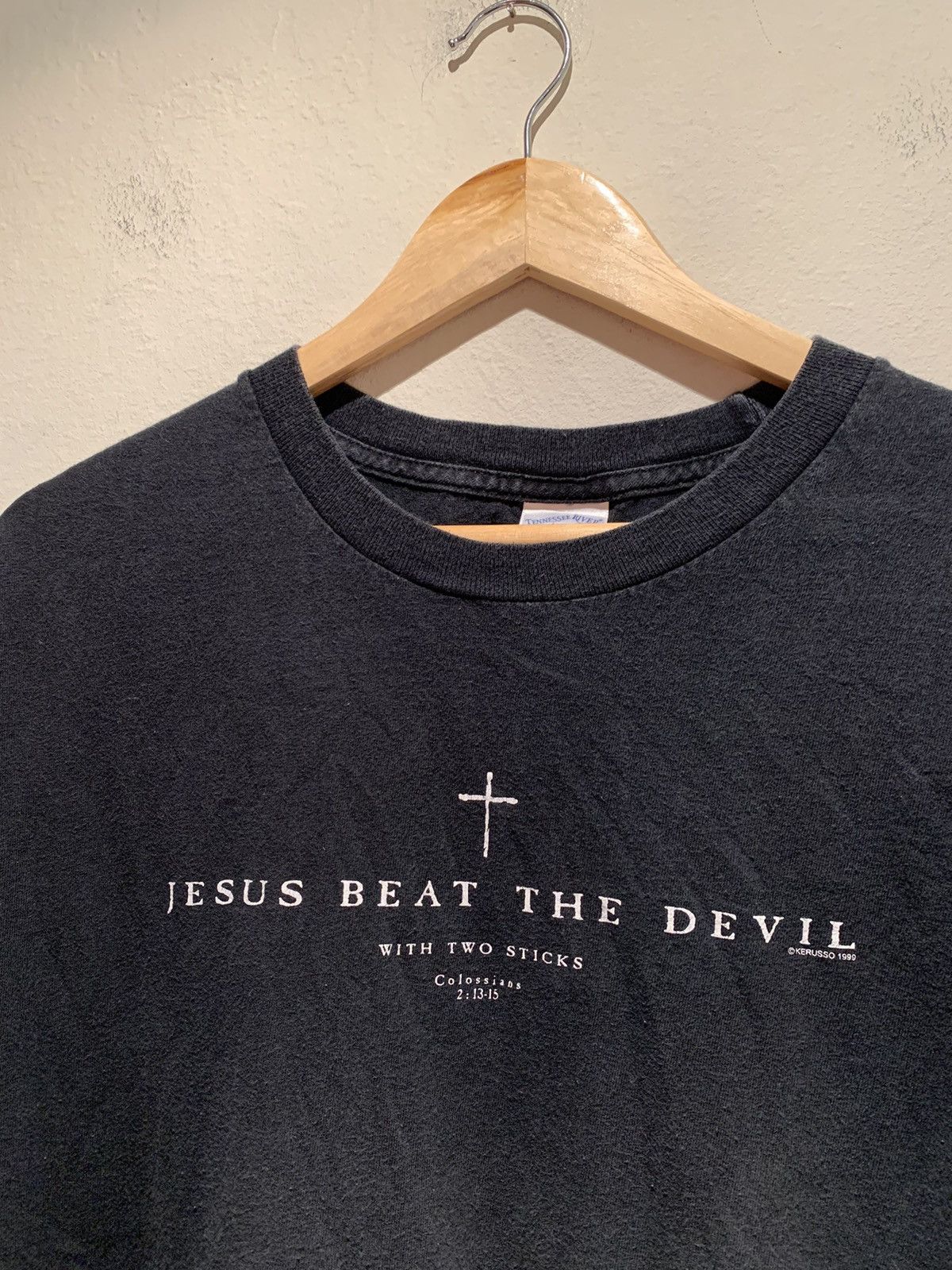 Other × Vintage *RARE* Vintage 1999 Kerusso Jesus Beat Devil Christian Shirt Size US L / EU 52-54 / 3 - 2 Thumbnail