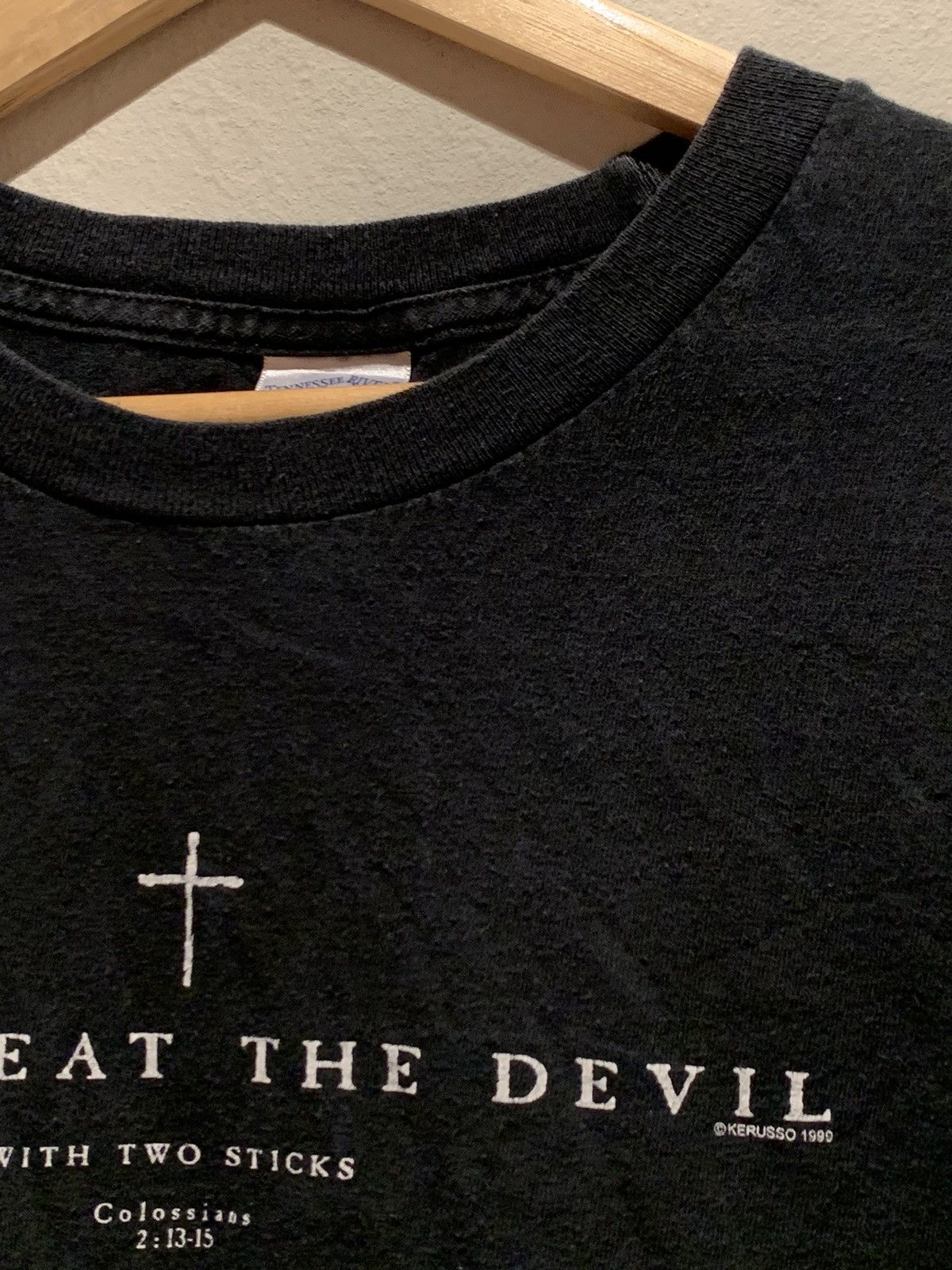 Other × Vintage *RARE* Vintage 1999 Kerusso Jesus Beat Devil Christian Shirt Size US L / EU 52-54 / 3 - 3 Thumbnail