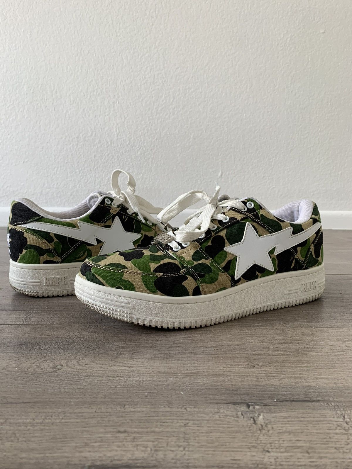 Pre-owned Bape Sta Low Abc Camo 20th Anniversary Shoes In Green