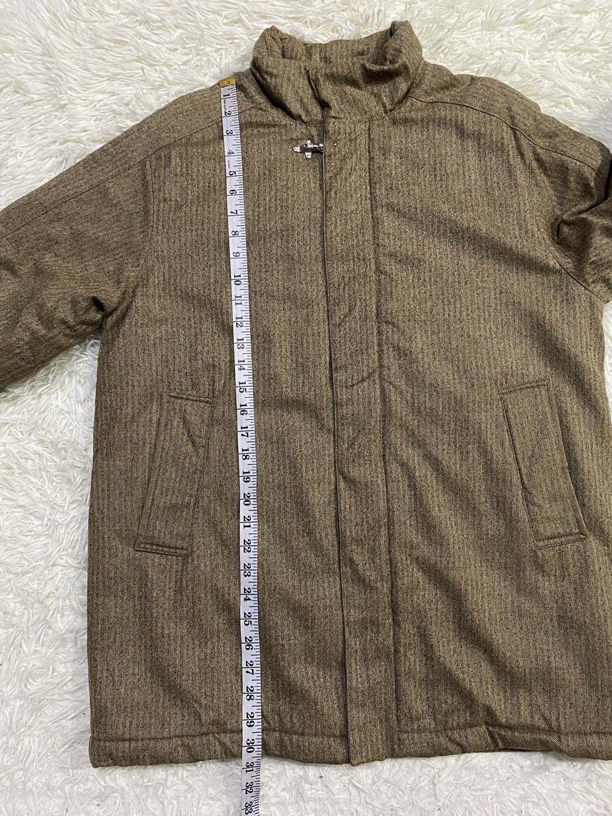 Designer Sartoria Del Giaccone Wool Zipper Quilted Jacket Size US L / EU 52-54 / 3 - 18 Thumbnail