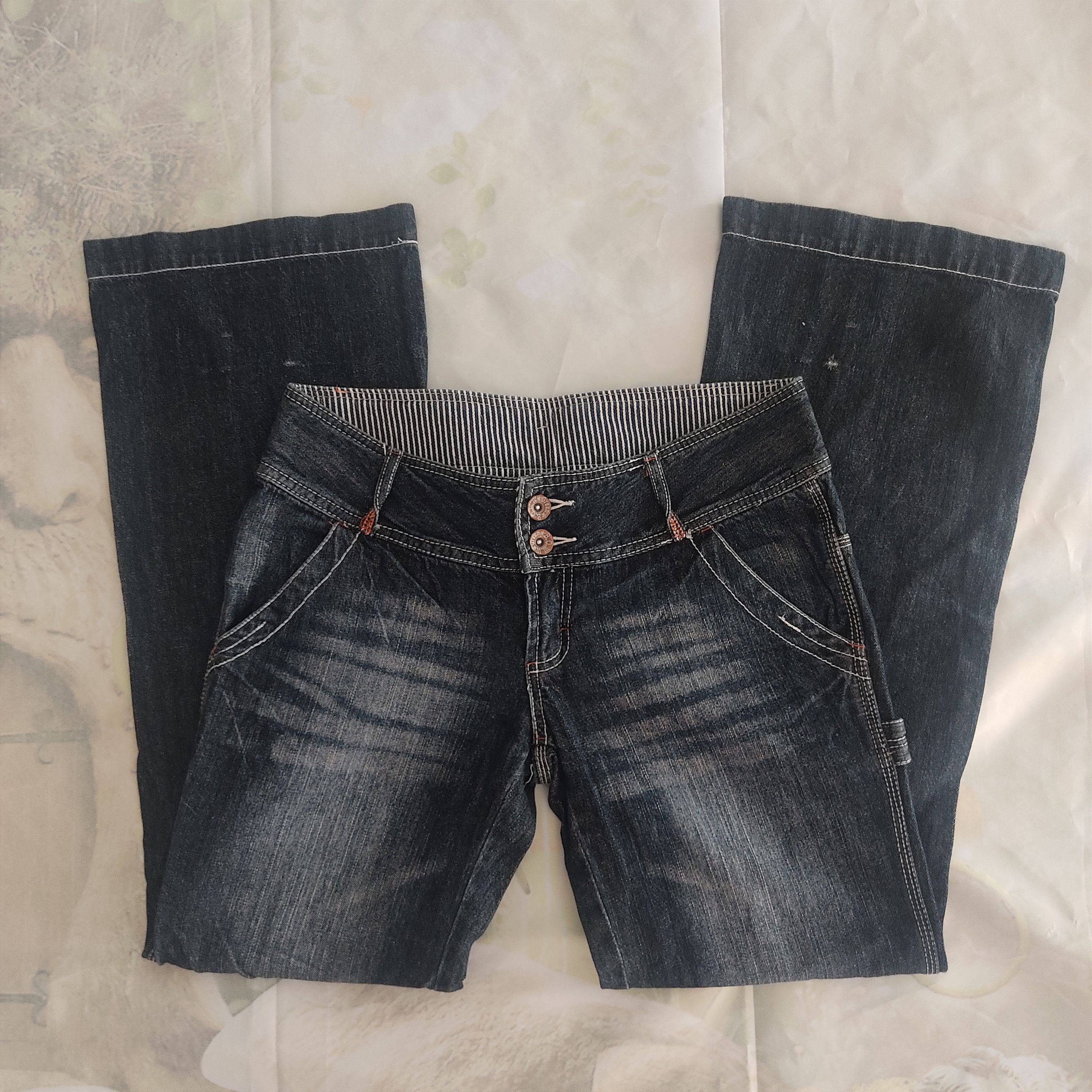 20471120 B.O.W.W Green Low Rise Wide Leg Work Denim Pants Size 32" / US 10 / IT 46 - 13 Thumbnail