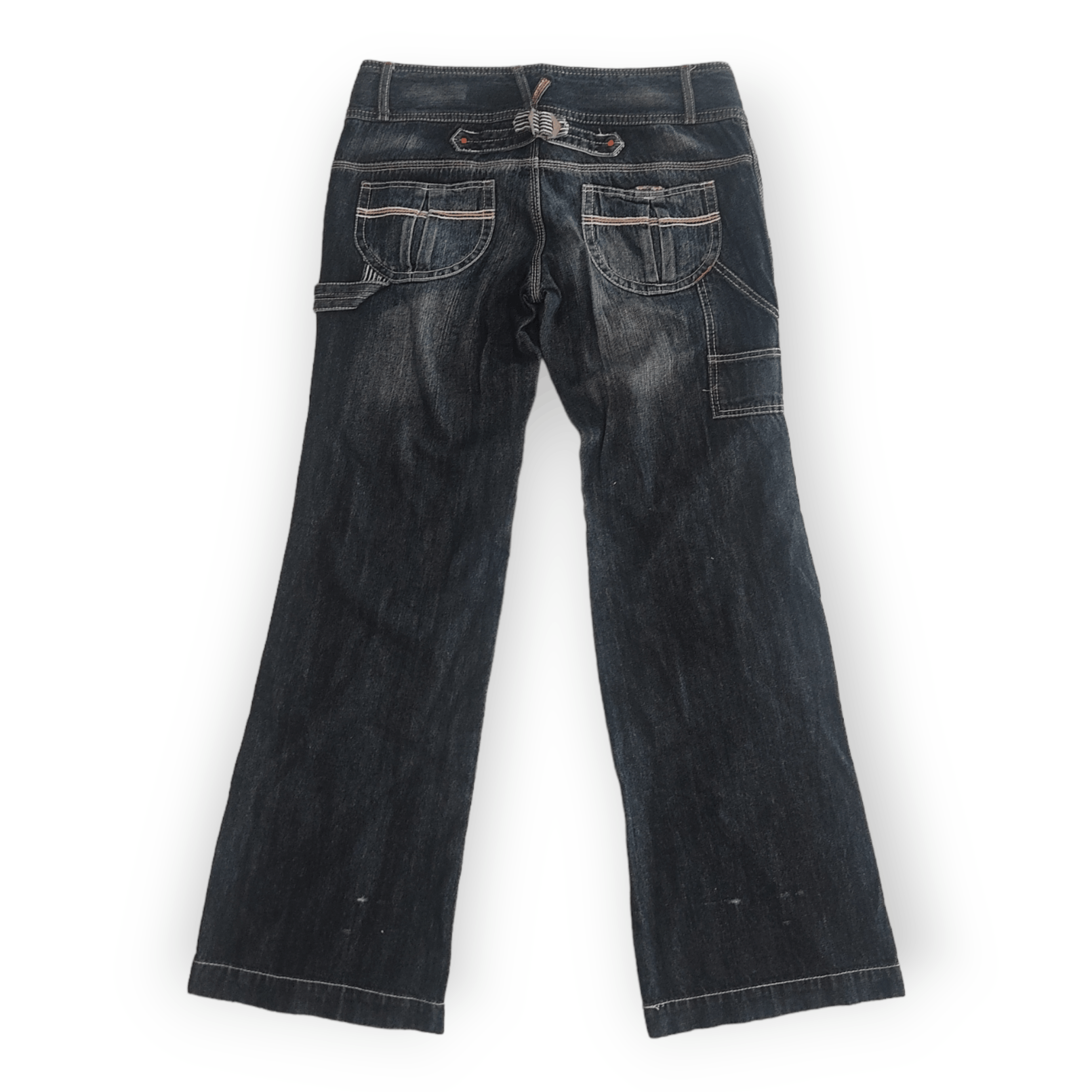 20471120 B.O.W.W Green Low Rise Wide Leg Work Denim Pants Size 32" / US 10 / IT 46 - 1 Thumbnail