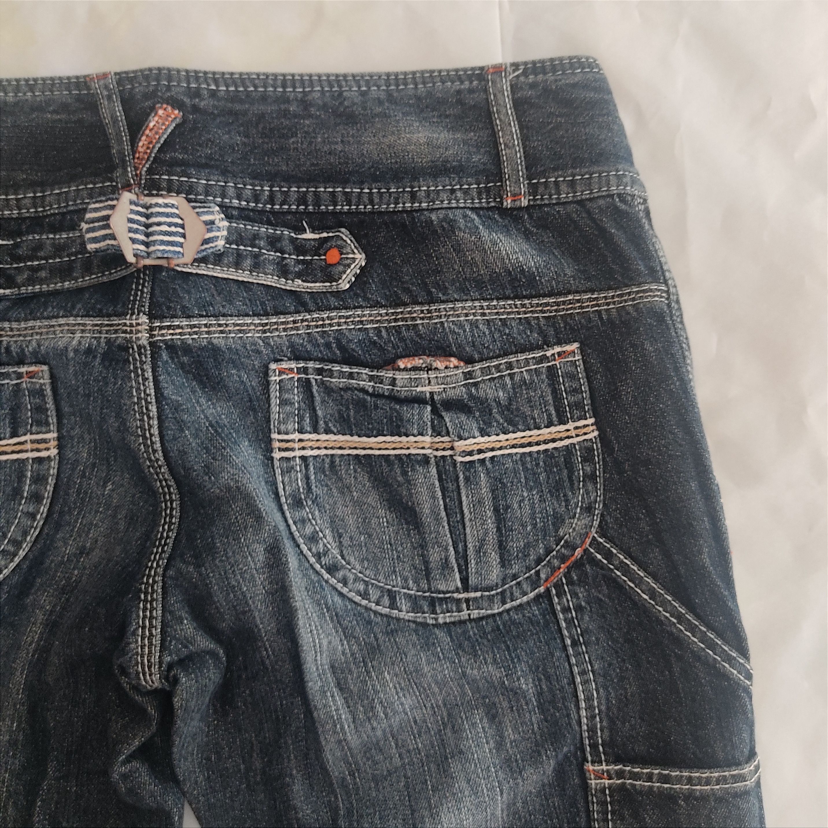 20471120 B.O.W.W Green Low Rise Wide Leg Work Denim Pants Size 32" / US 10 / IT 46 - 10 Thumbnail