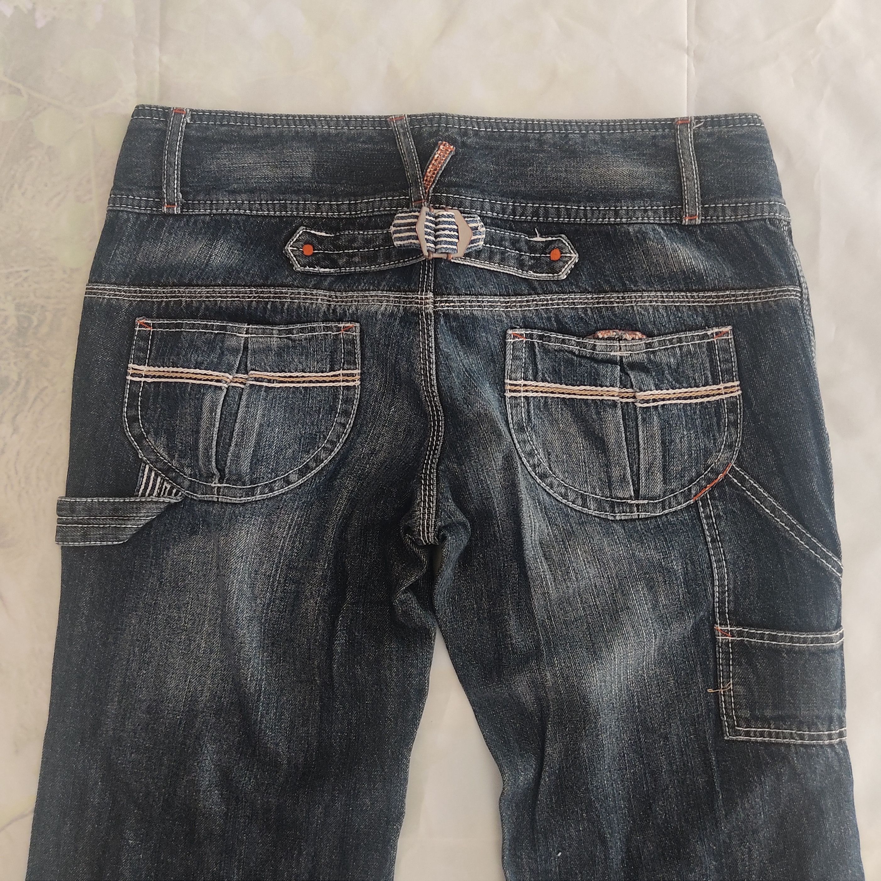 20471120 B.O.W.W Green Low Rise Wide Leg Work Denim Pants Size 32" / US 10 / IT 46 - 8 Thumbnail