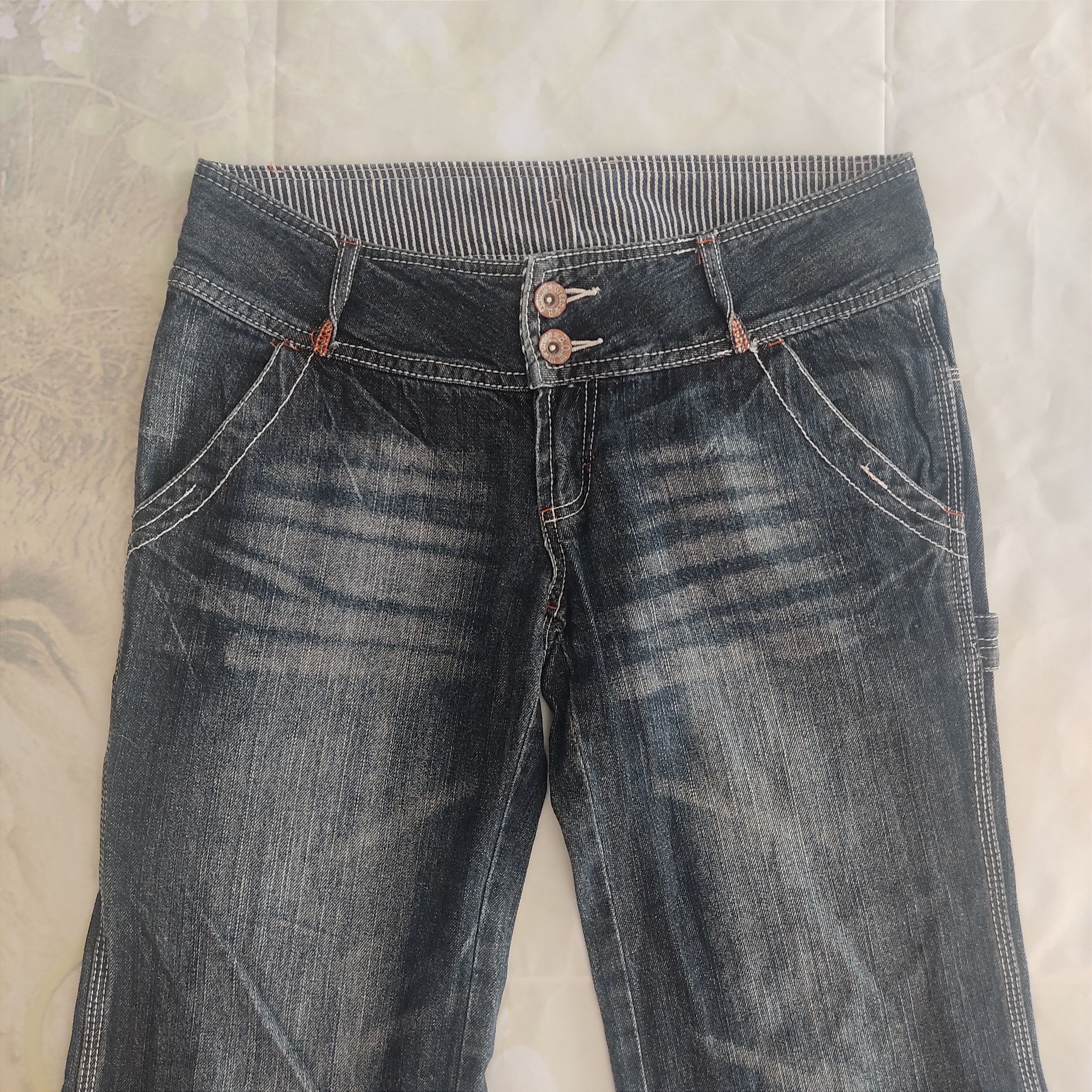 20471120 B.O.W.W Green Low Rise Wide Leg Work Denim Pants Size 32" / US 10 / IT 46 - 3 Thumbnail