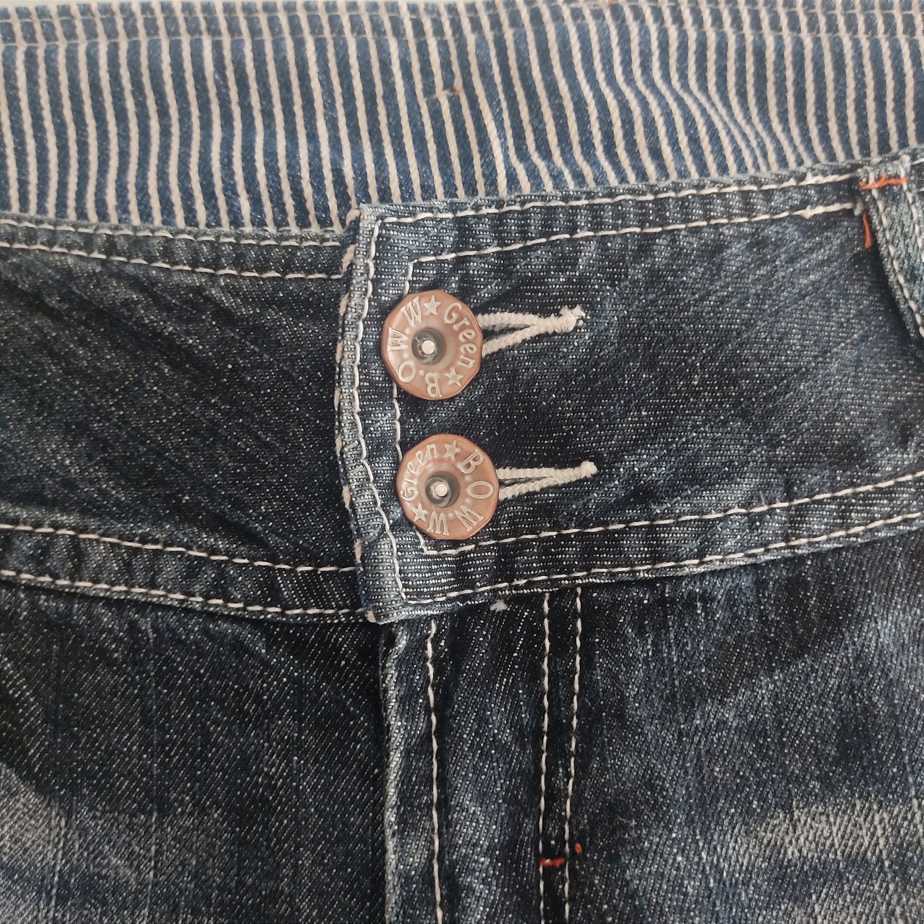 20471120 B.O.W.W Green Low Rise Wide Leg Work Denim Pants Size 32" / US 10 / IT 46 - 6 Thumbnail
