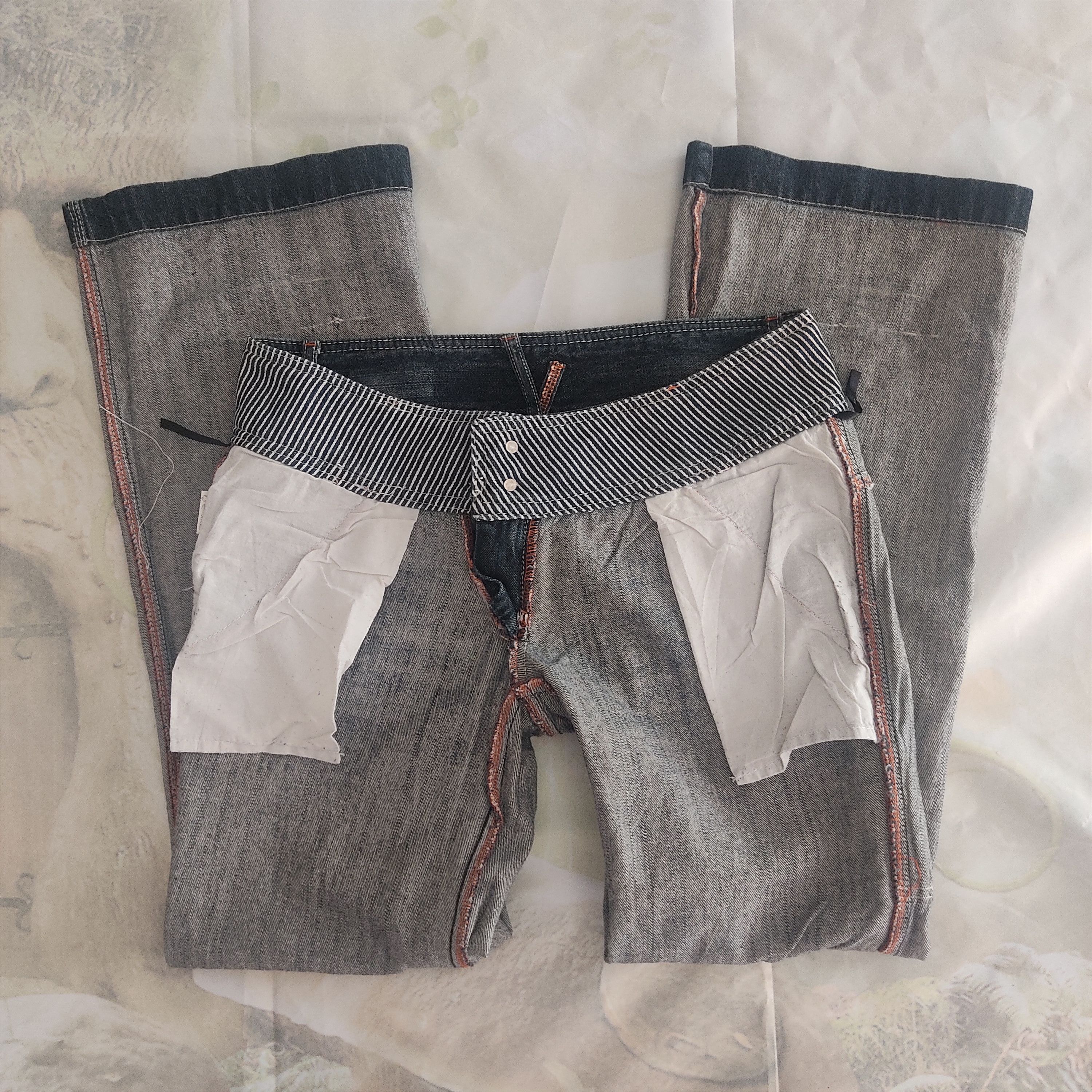 20471120 B.O.W.W Green Low Rise Wide Leg Work Denim Pants Size 32" / US 10 / IT 46 - 14 Thumbnail