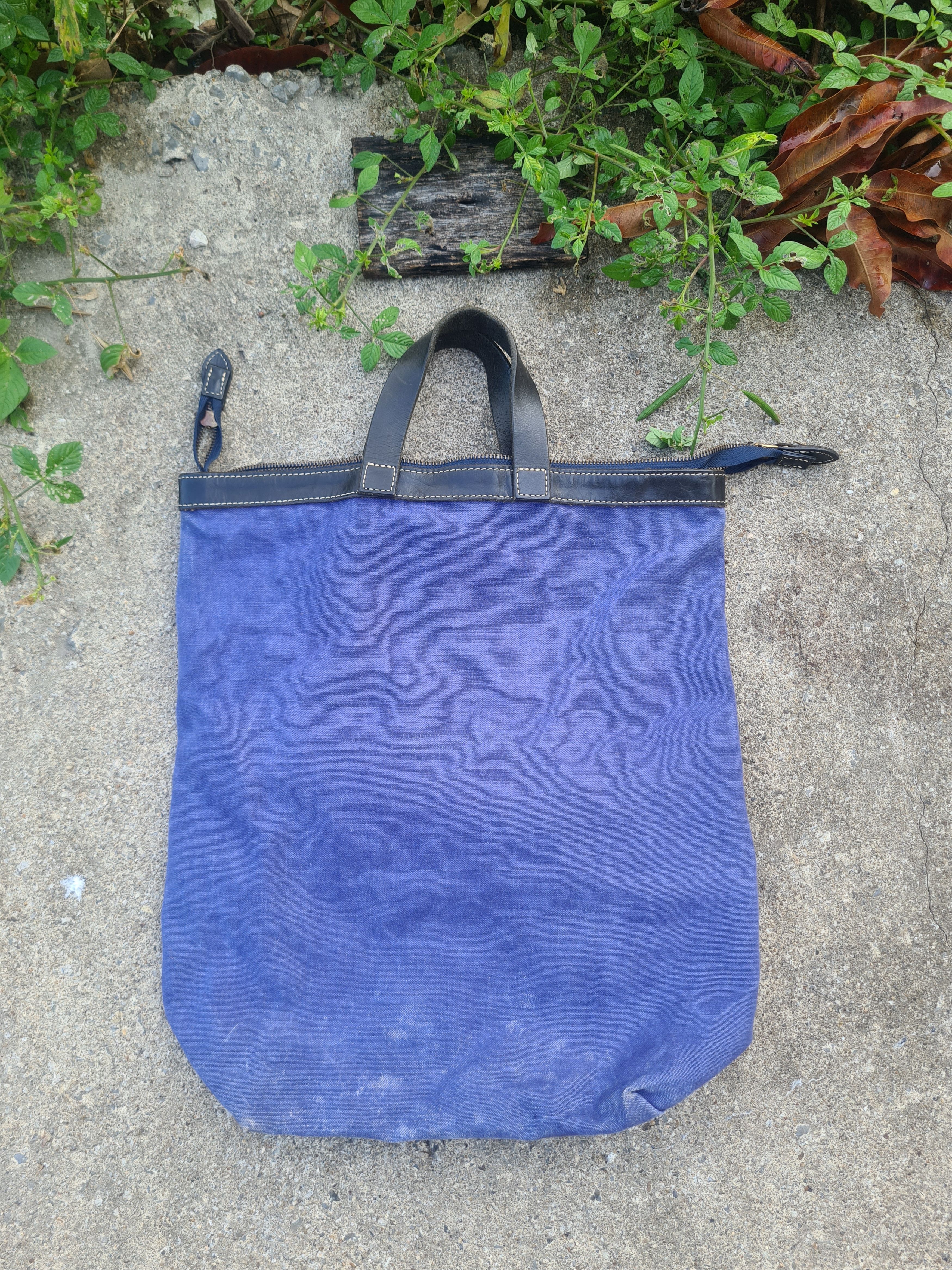 15 x 15 inch denim leather sling/ tote bag used