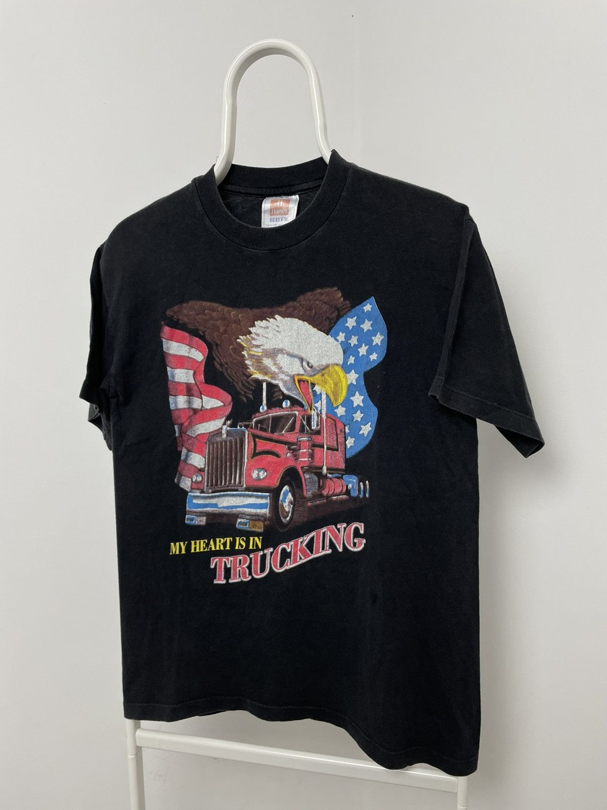 Band Tees × Vintage USA Vintage 1990 Trucker 3D style Thin Single Stitch T Shirt Size US M / EU 48-50 / 2 - 2 Thumbnail