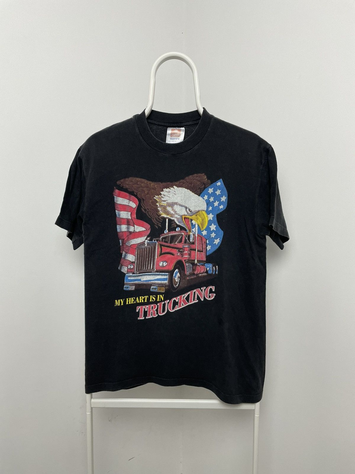 Band Tees × Vintage USA Vintage 1990 Trucker 3D style Thin Single Stitch T Shirt Size US M / EU 48-50 / 2 - 1 Thumbnail