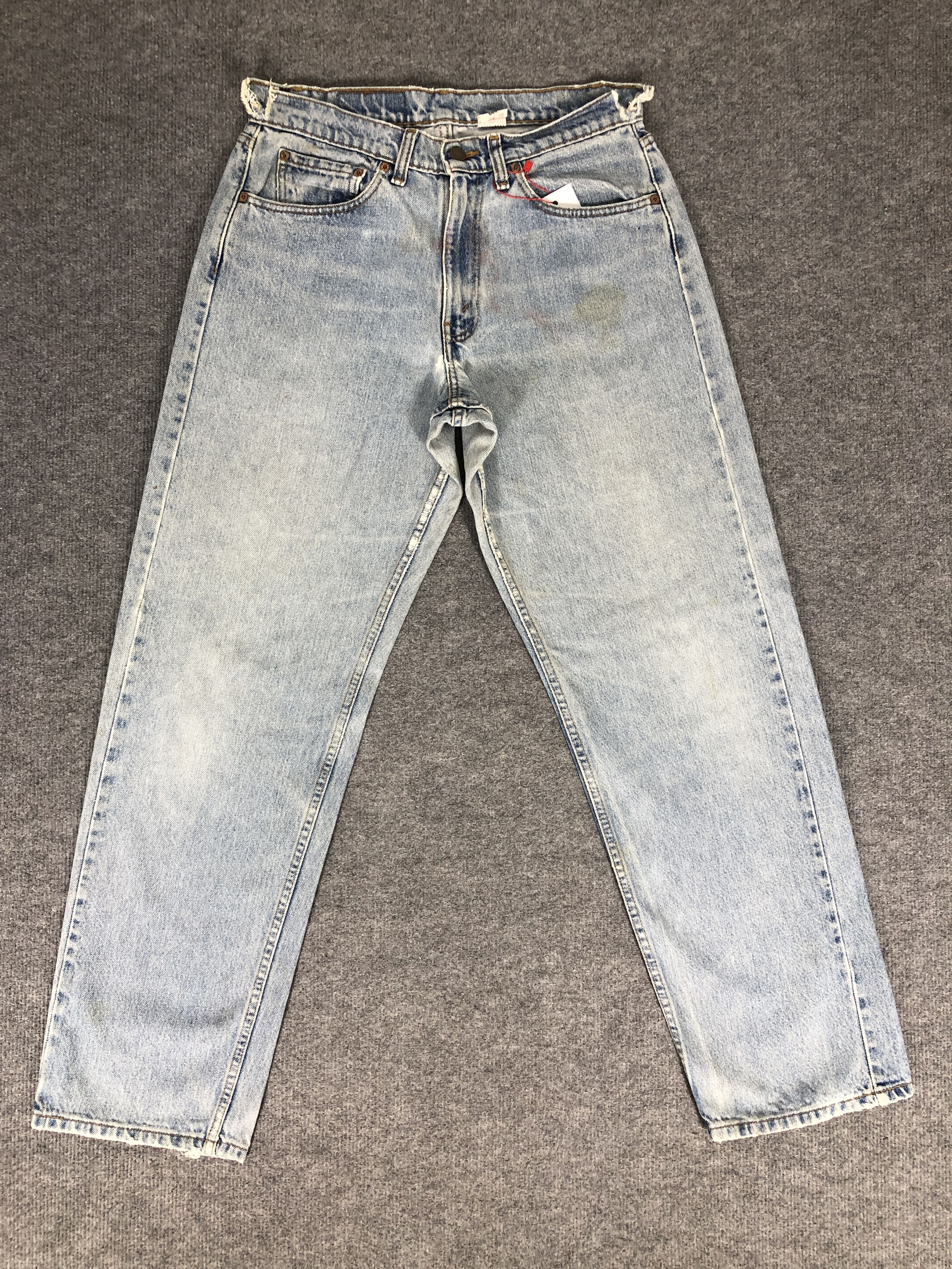 Levi's Vintage 90's Levi's 565 Distress Faded Blue Denim Jean Size US 31 - 1 Thumbnail