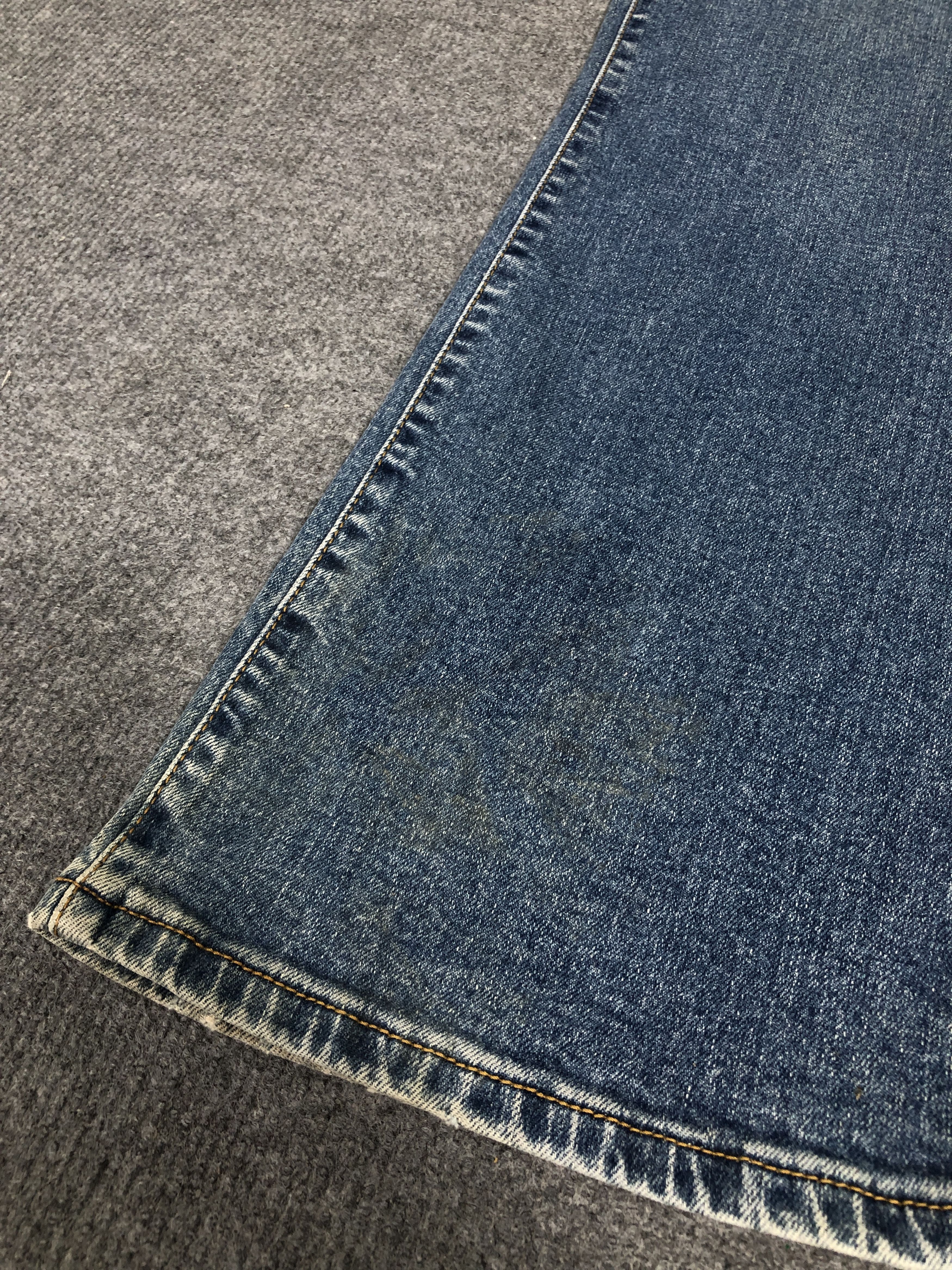 Levi's × Vintage VTG Y2K Levi's 550 Boot Cut Stretch Dirty Blue Denim Jean Size 31" - 11 Thumbnail