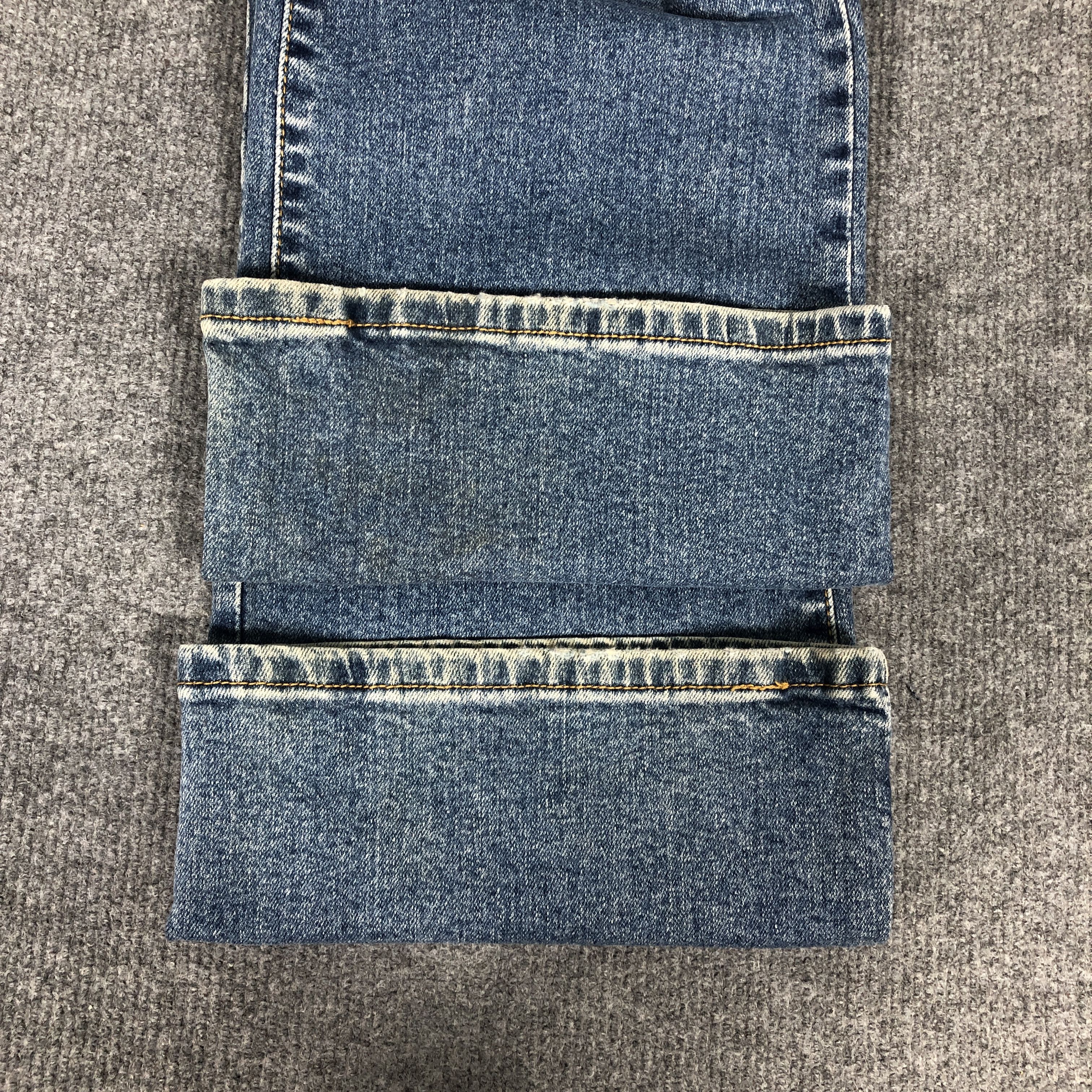 Levi's × Vintage VTG Y2K Levi's 550 Boot Cut Stretch Dirty Blue Denim Jean Size 31" - 13 Thumbnail