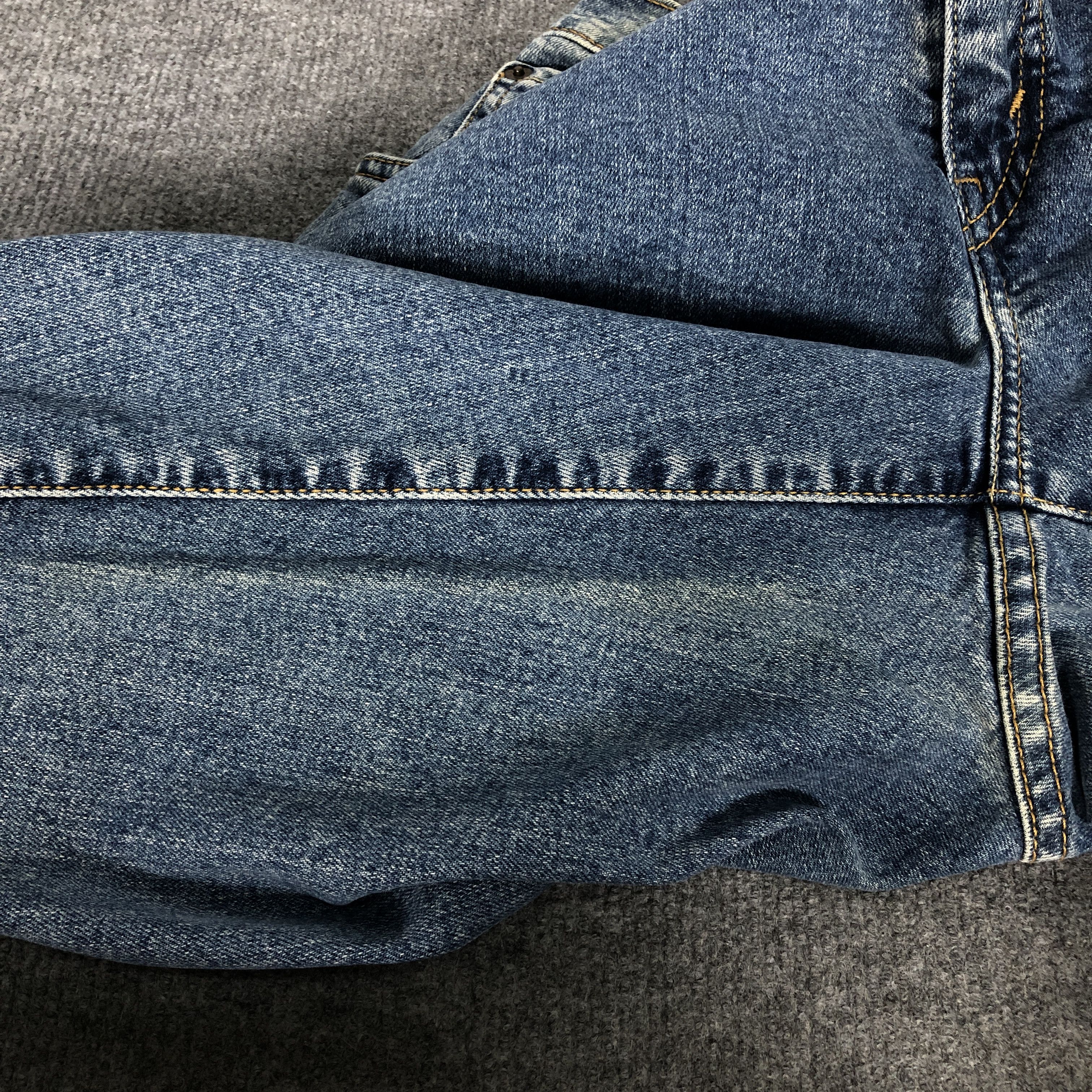 Levi's × Vintage VTG Y2K Levi's 550 Boot Cut Stretch Dirty Blue Denim Jean Size 31" - 6 Thumbnail