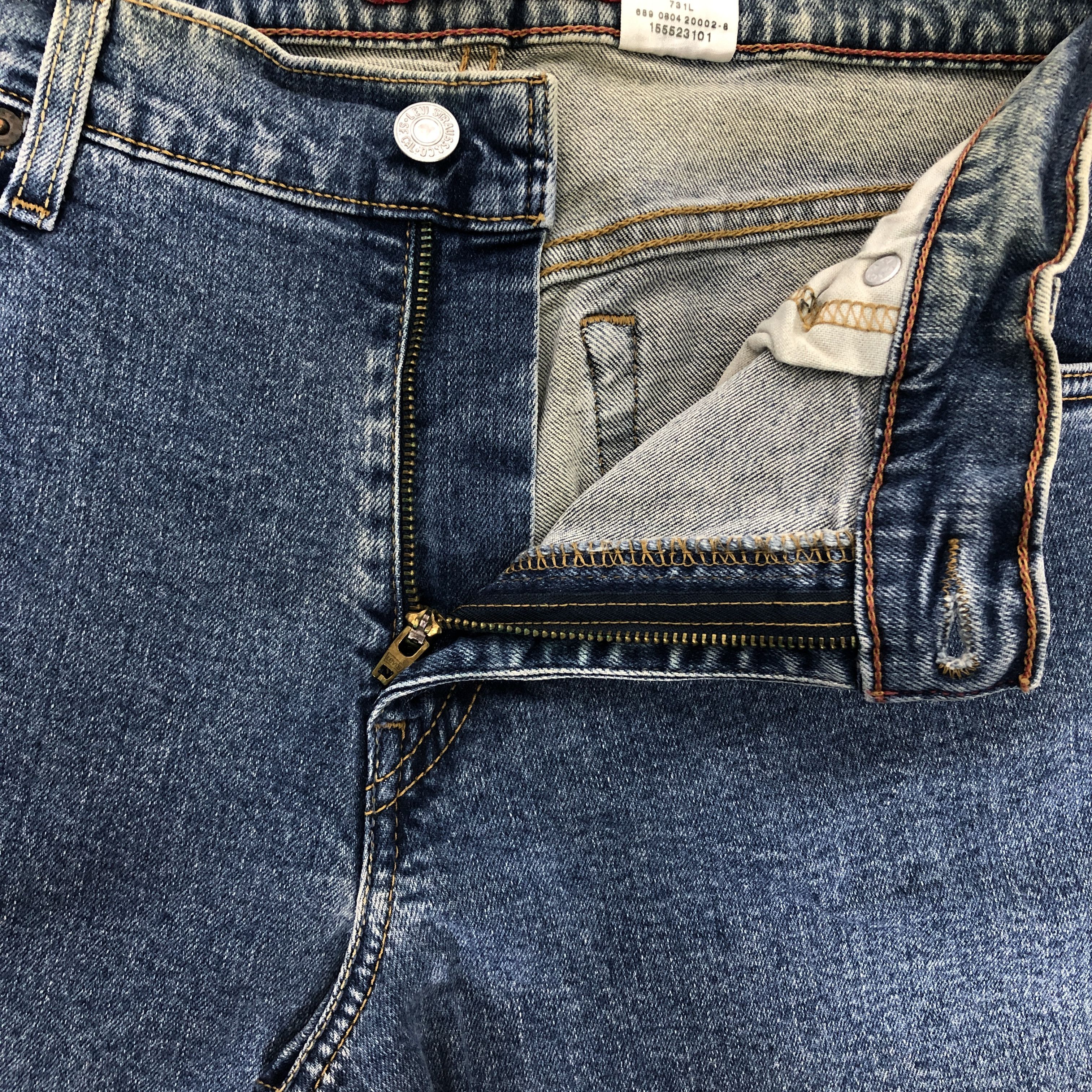 Levi's × Vintage VTG Y2K Levi's 550 Boot Cut Stretch Dirty Blue Denim Jean Size 31" - 3 Thumbnail