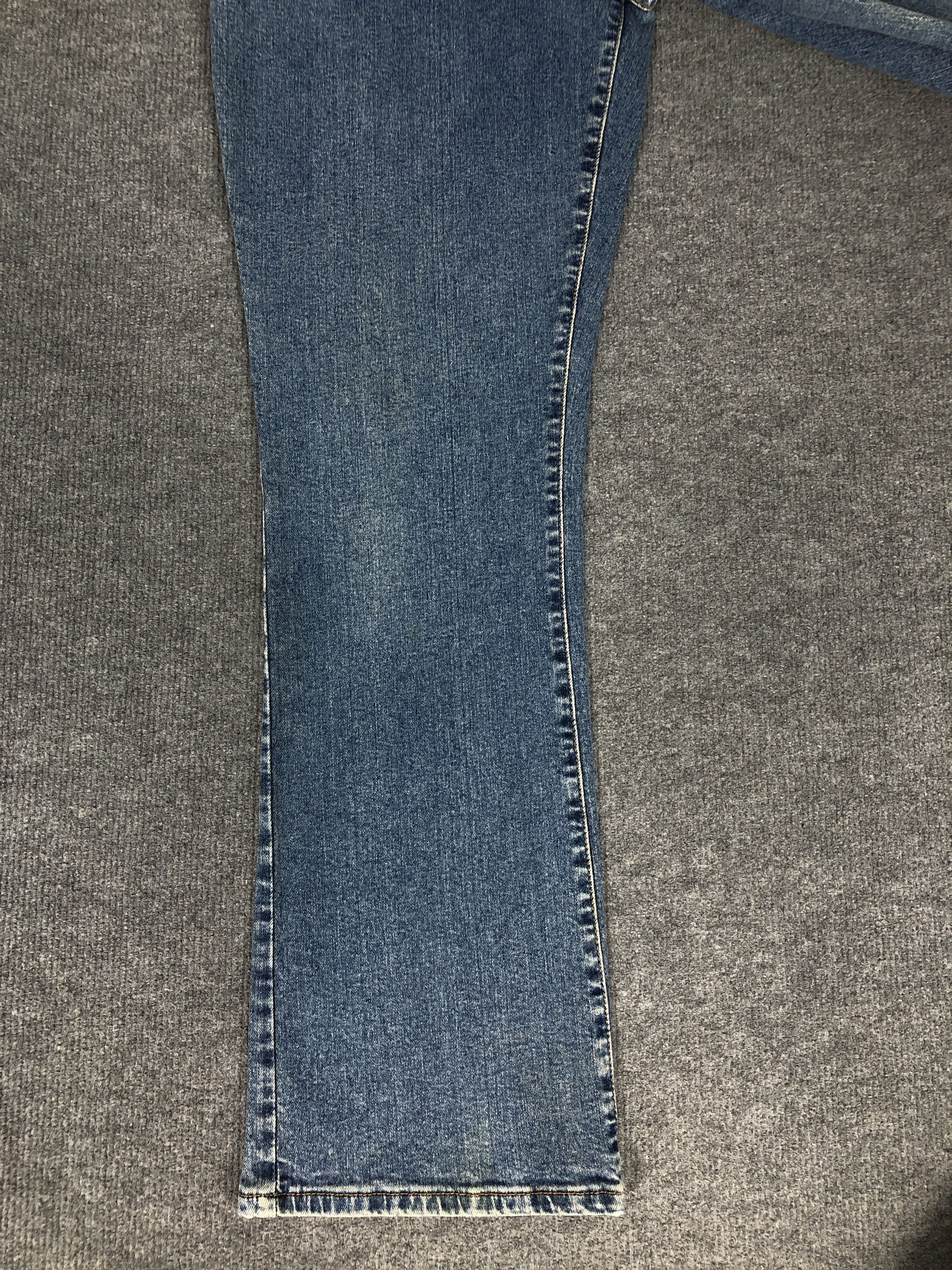 Levi's × Vintage VTG Y2K Levi's 550 Boot Cut Stretch Dirty Blue Denim Jean Size 31" - 7 Thumbnail