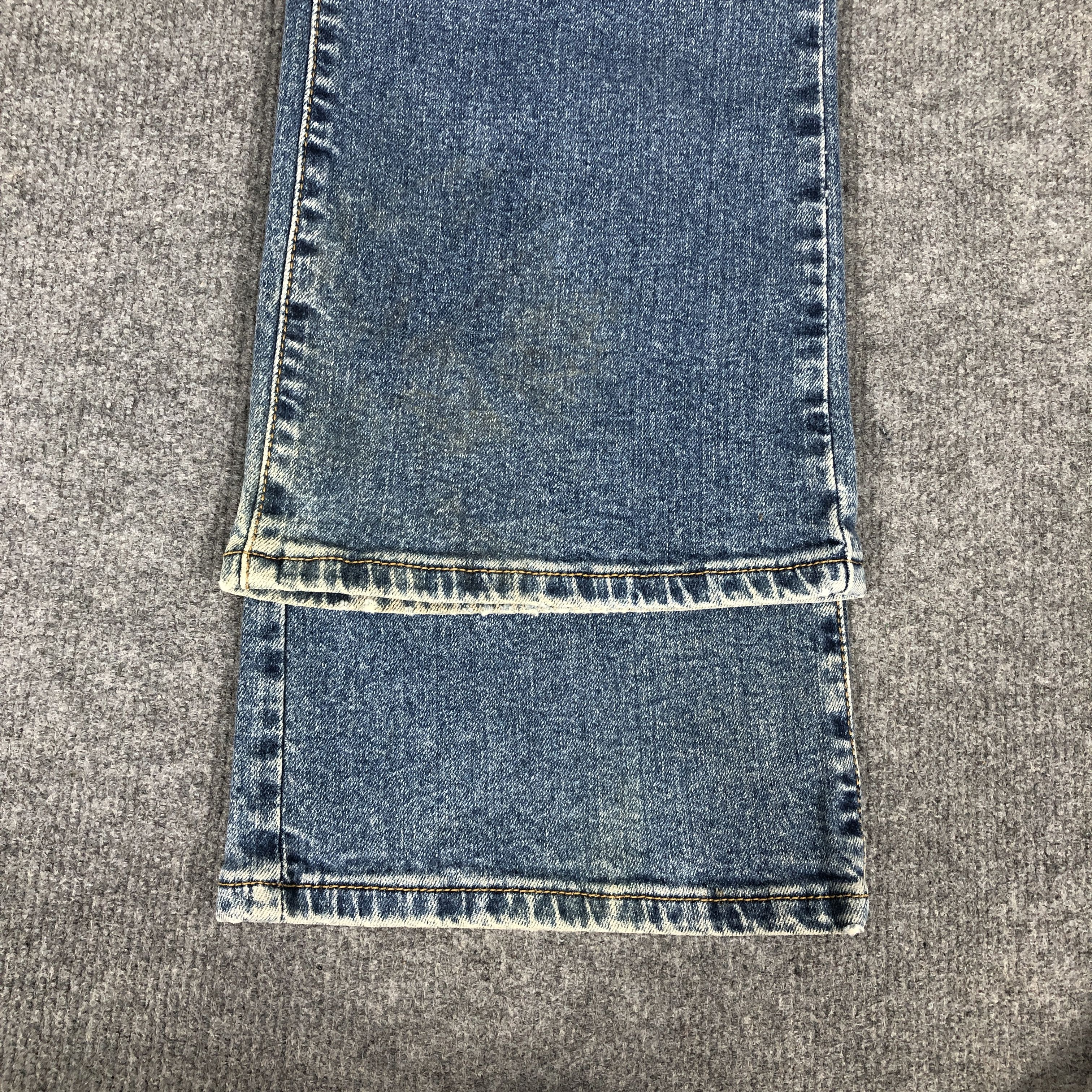 Levi's × Vintage VTG Y2K Levi's 550 Boot Cut Stretch Dirty Blue Denim Jean Size 31" - 12 Thumbnail