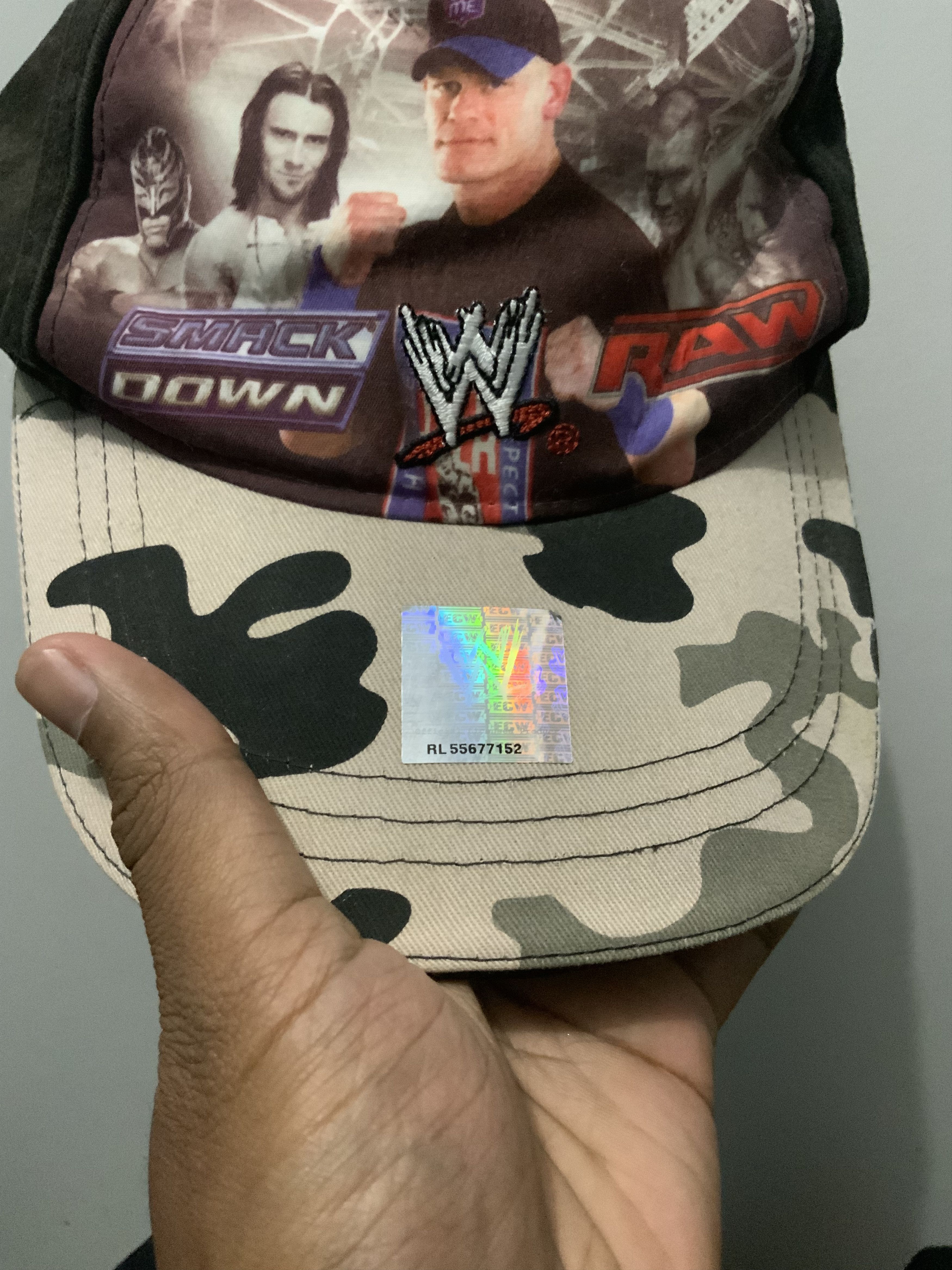 WWE Smack Down vs RAW WWE Camo Hat Size ONE SIZE - 14 Thumbnail