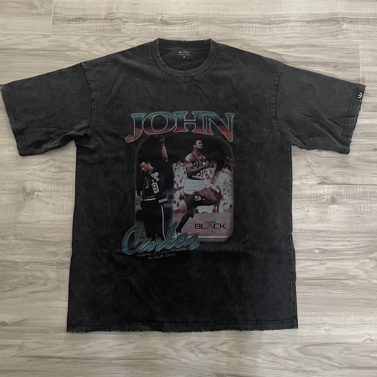 Vintage Actively Black John Carlos Vintage Tee Oversize fit small Size US S / EU 44-46 / 1 - 1 Thumbnail
